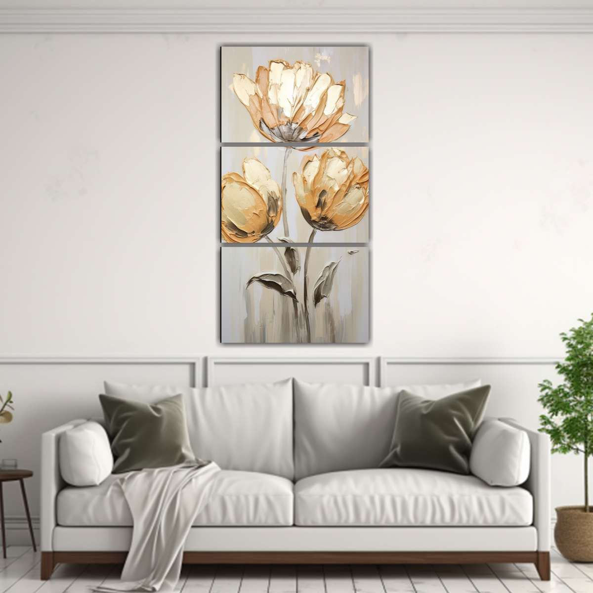 set-3-cuadros-vintage-relieve-a-gold-tulips-painting-on-canvas-in-the-style-of-1