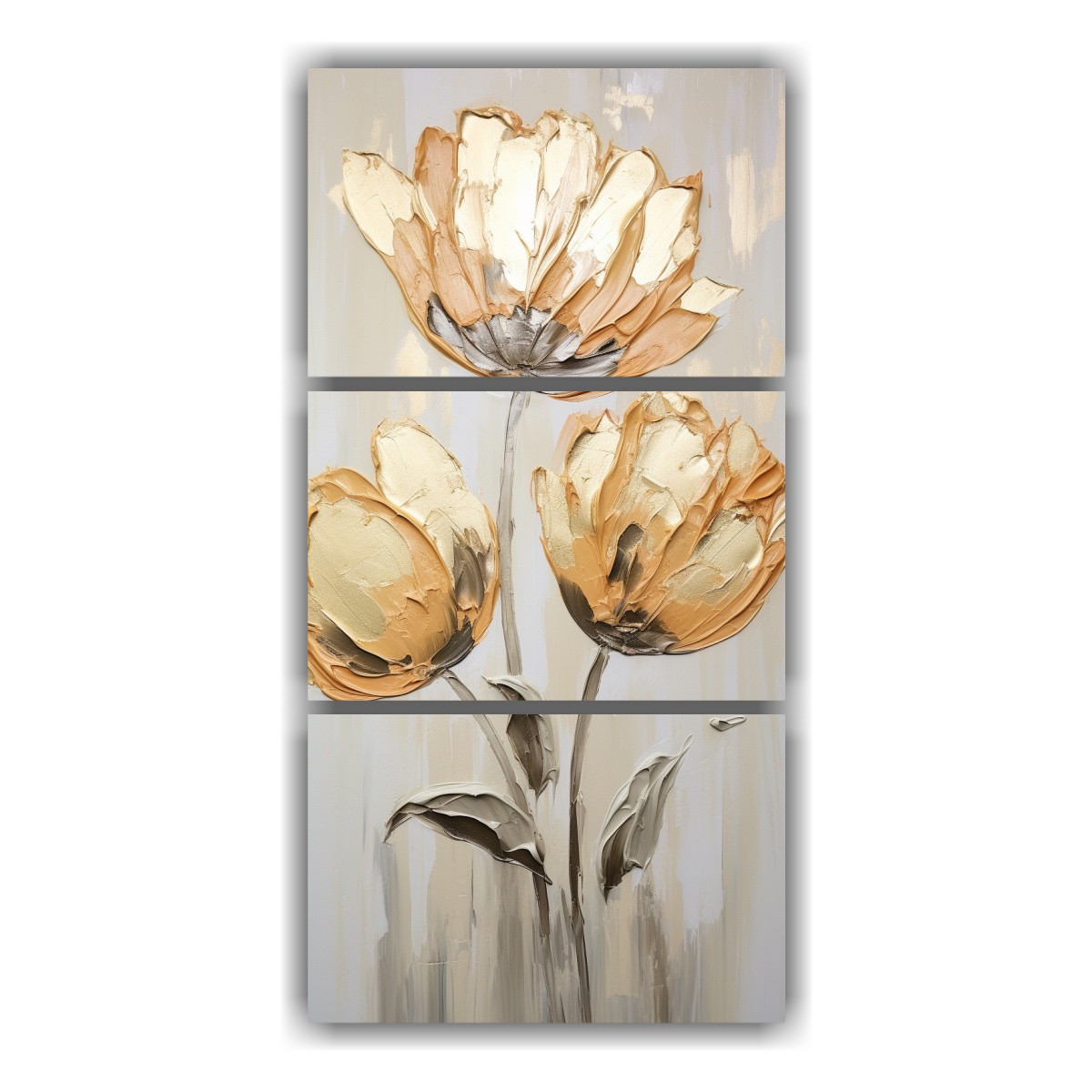 set-3-cuadros-vintage-relieve-a-gold-tulips-painting-on-canvas-in-the-style-of