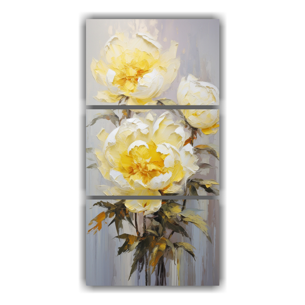 set-3-lienzos-de-tela-decoraci-n-dimensiones-a-cuadros-amarillos-de-peon-as-estilo-pintura-sobre-tela