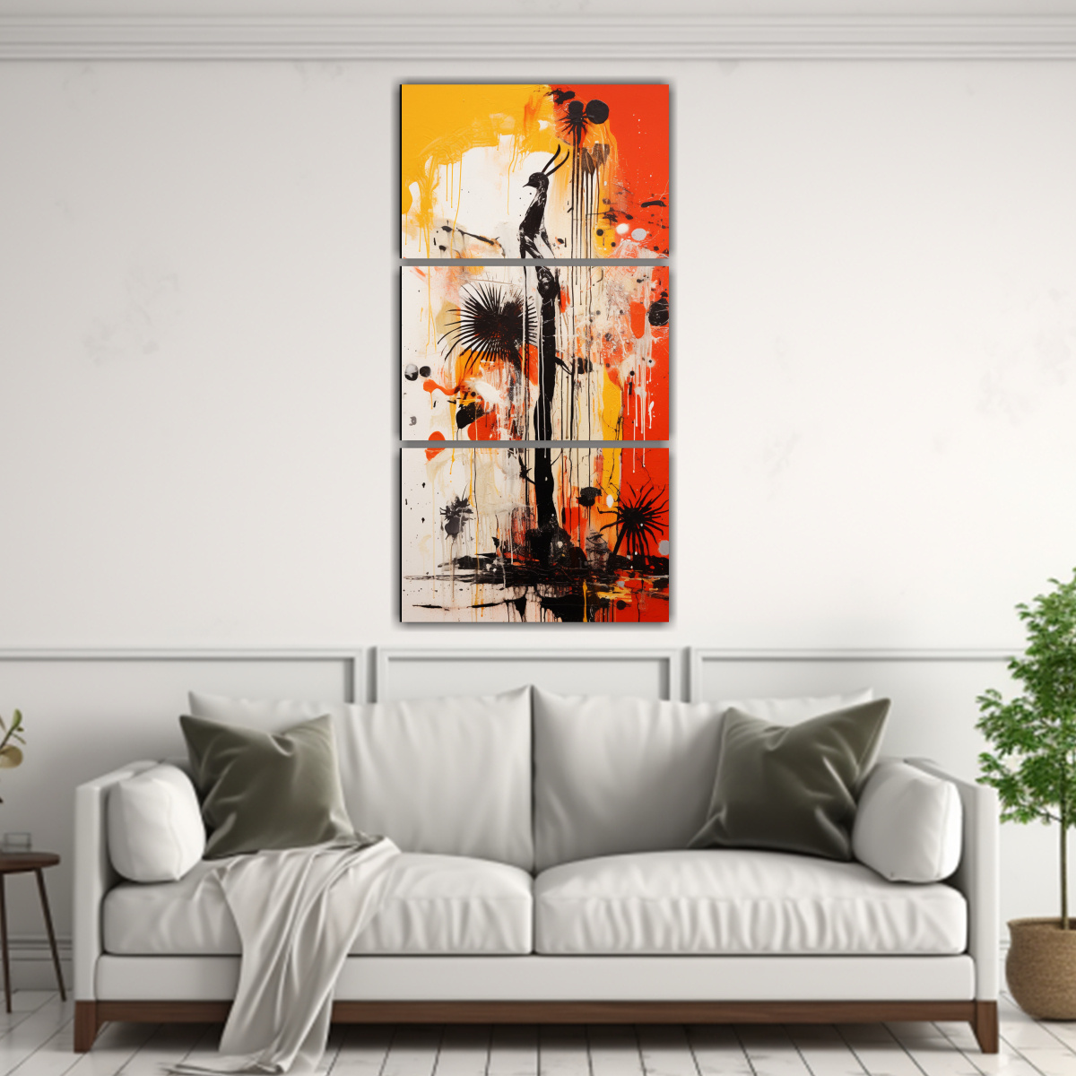 set-3-lienzos-de-tela-hermoso-pintura-abstracta-en-amarillo-y-rojo-con-negro-1