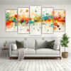 set-5-cuadros-pared-tonos-impresionante-fusi-n-abstracta-acuarelas-y-puntillismo-us-1