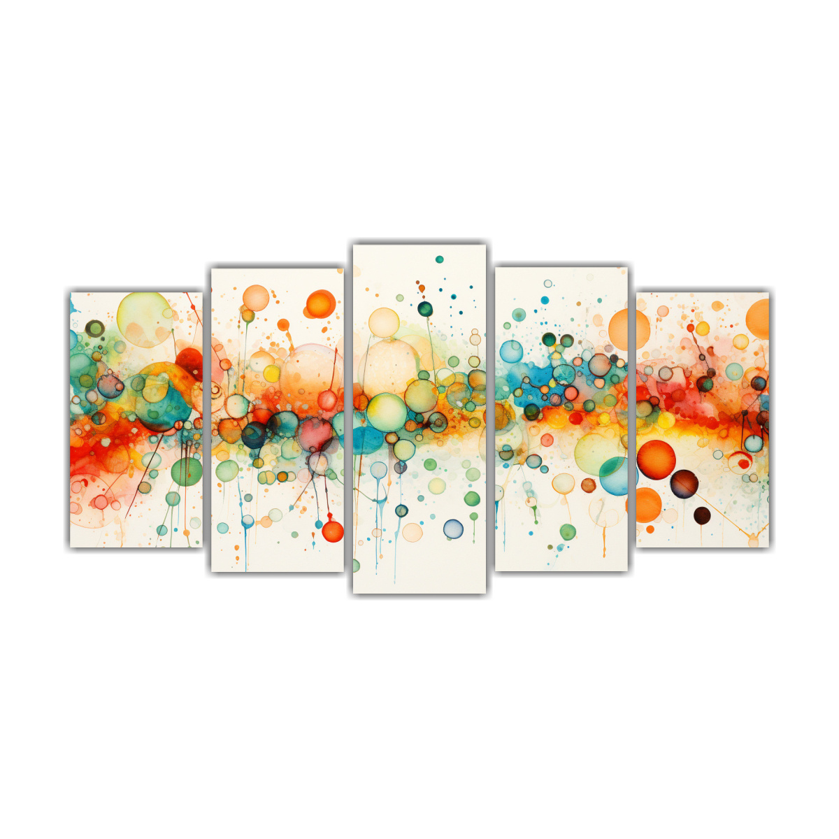set-5-cuadros-pared-tonos-impresionante-fusi-n-abstracta-acuarelas-y-puntillismo-us