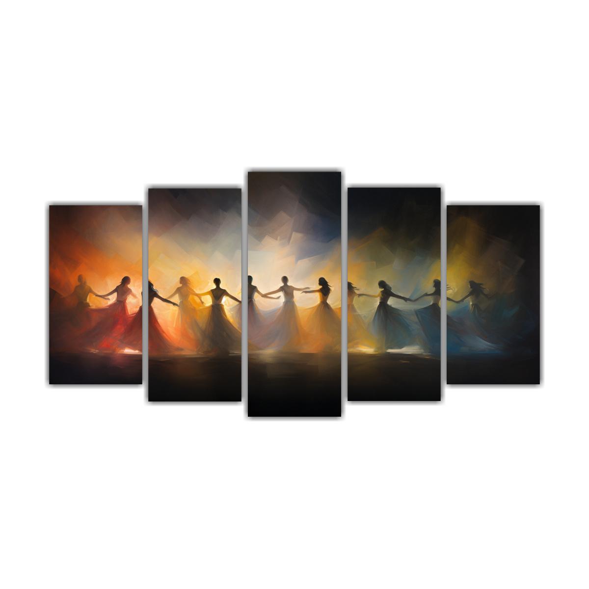 set-5-telas-en-bastidor-fotograf-a-intenso-danza-de-luz-y-sombra