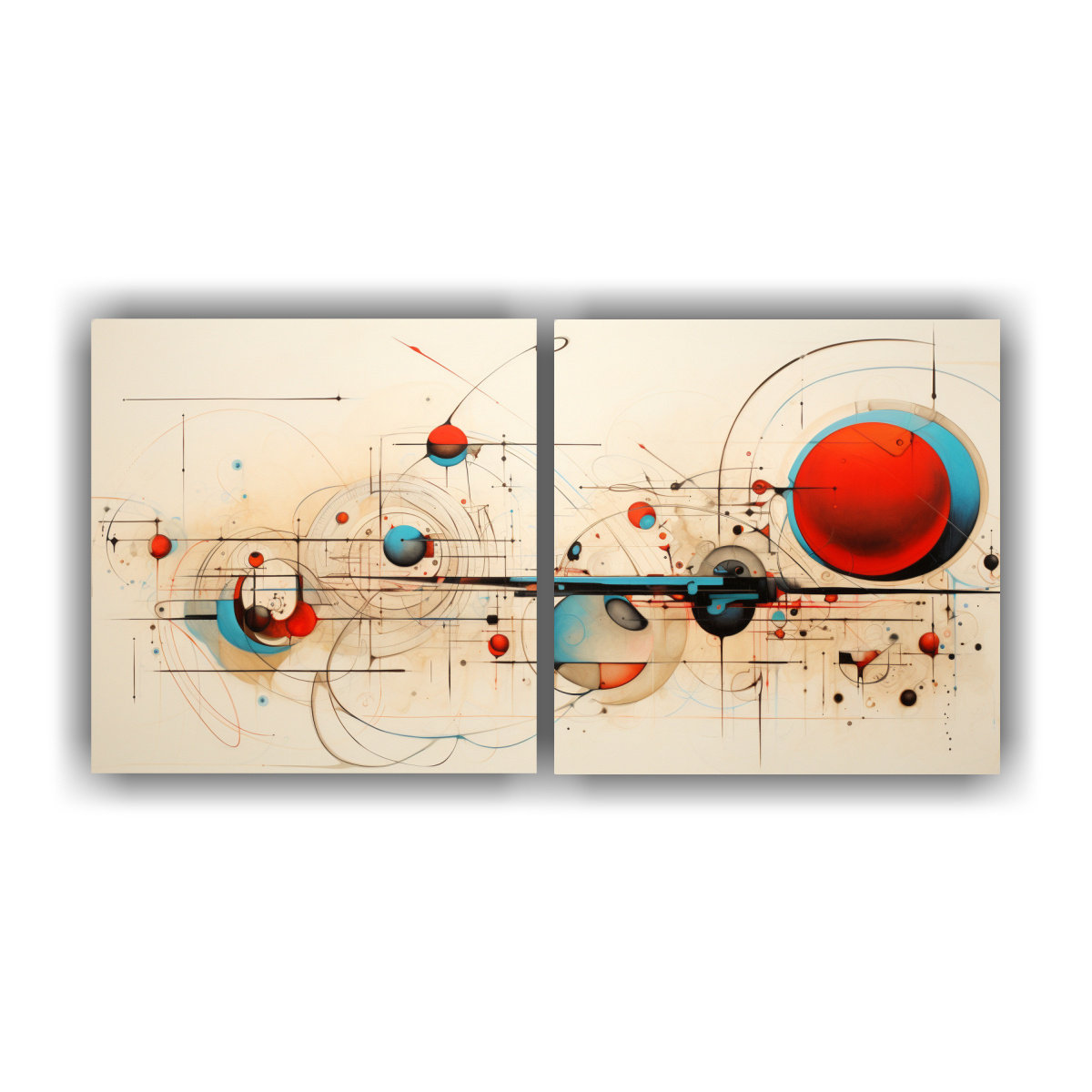 set-de-2-cuadros-abstractos-de-tela-con-fotograf-a-de-escenario-y-rostros