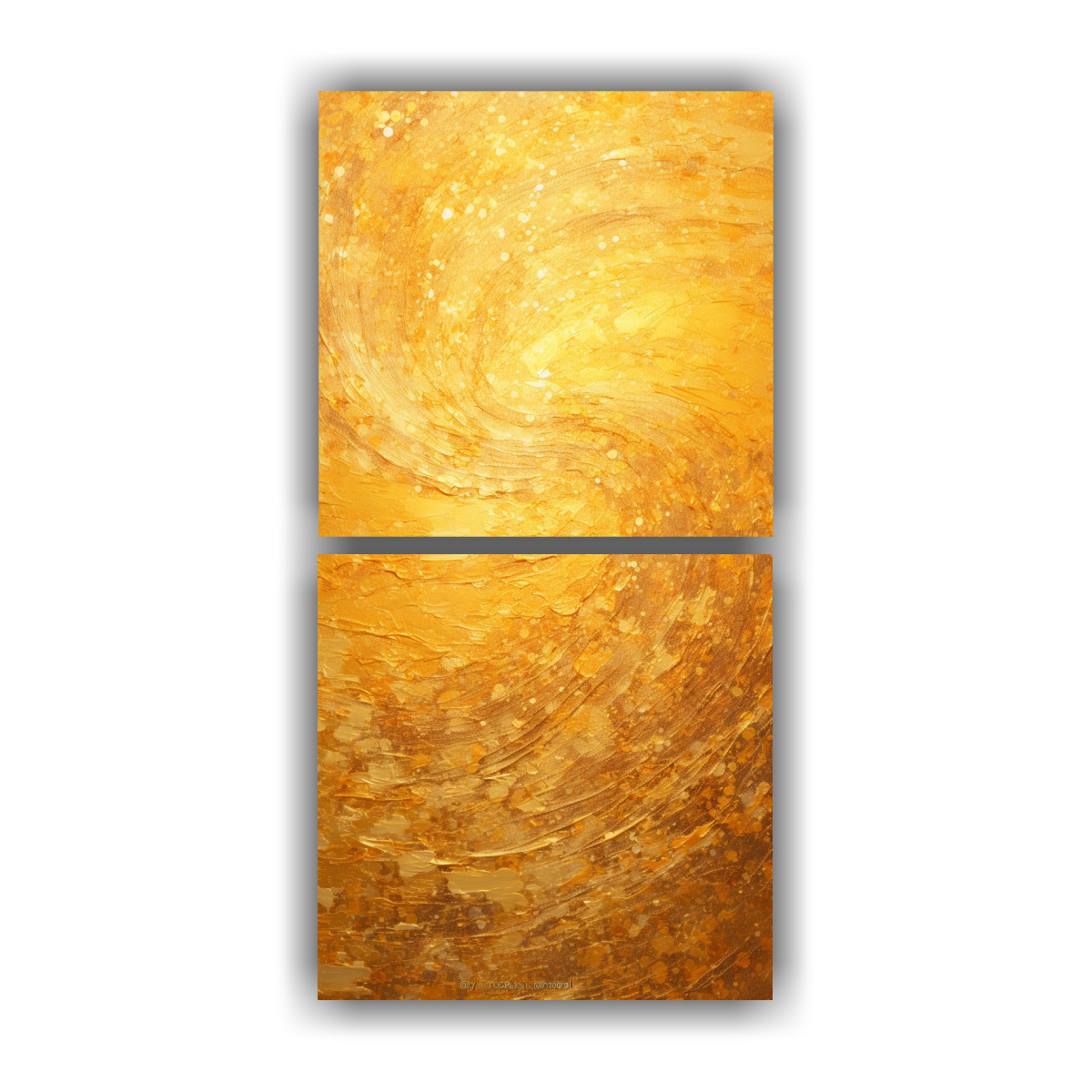 set-de-2-telas-en-bastidor-conceptual-armon-a-crom-tica-estilo-puntillismo-luminoso-hecho-de-l-quido