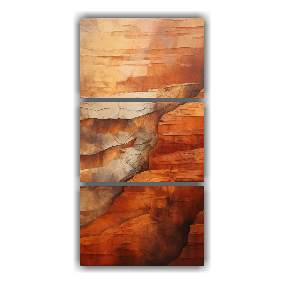 set-de-3-telas-en-bastidor-decoraci-n-luminosa-pintura-abstracta-en-tonos-terrosos-y-texturas-rugosas