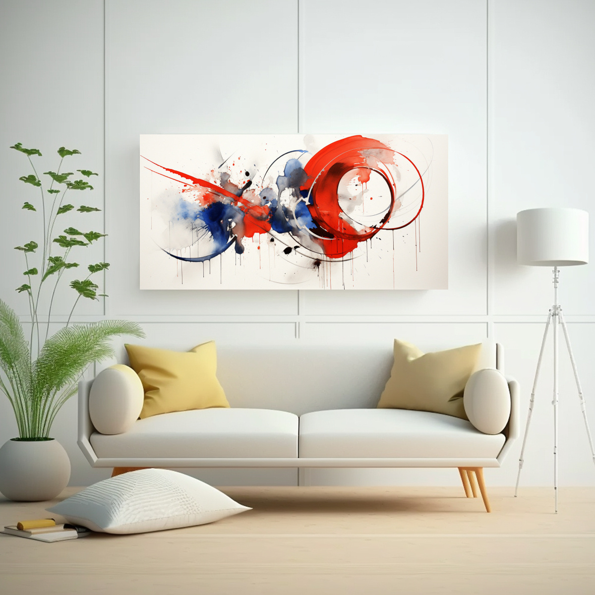 tela-cl-sica-en-bastidor-del-dise-o-abstracto-de-la-bandera-noruega-1