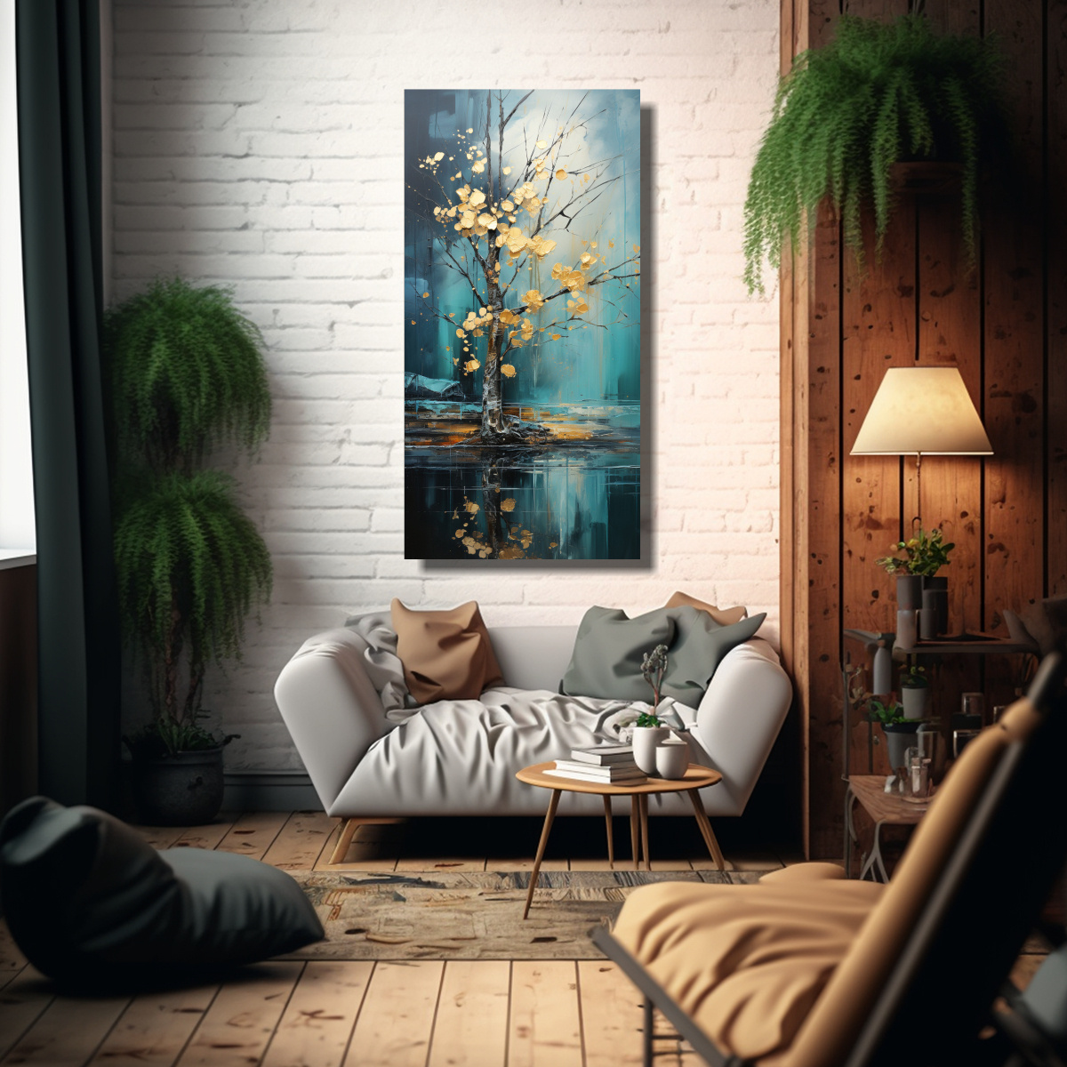 tela-en-bastidor-calidos-alegre-pintura-abstracta-de-rboles-en-plata-y-oro-1