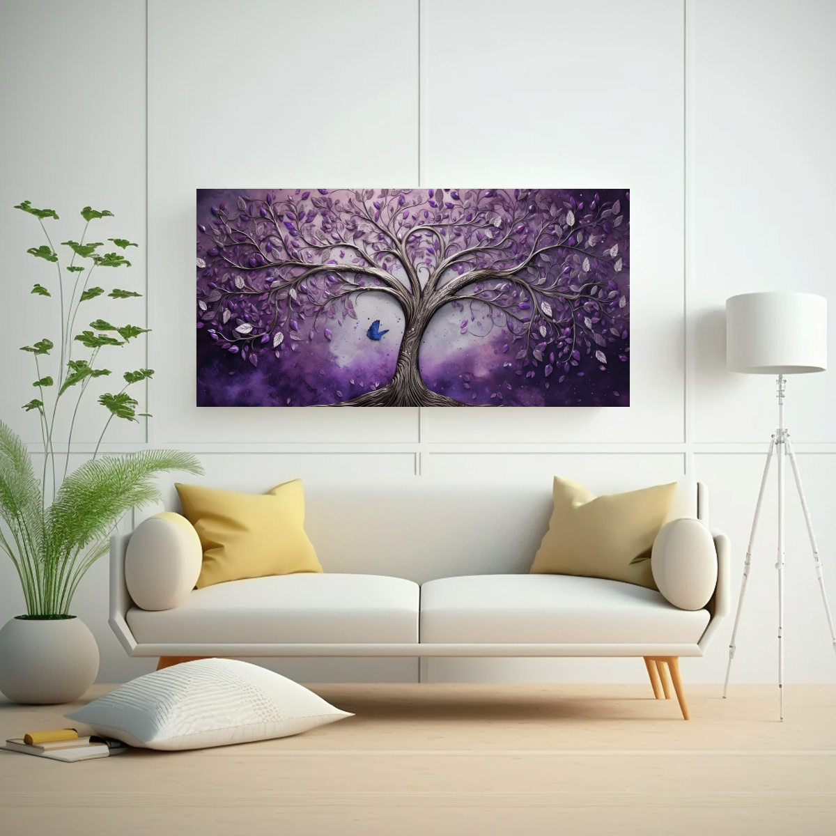 tela-en-bastidor-impreso-vitalidad-rbol-en-morado-y-plata-en-1