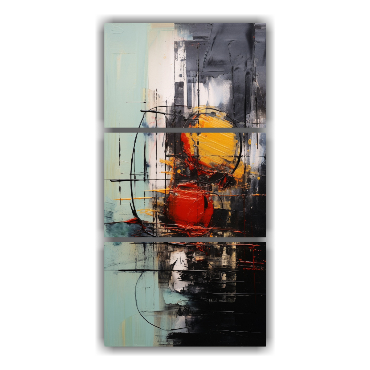 tres-composiciones-tema-escena-pintura-abstracta-con-colores-amarillo-azul-y-rojo