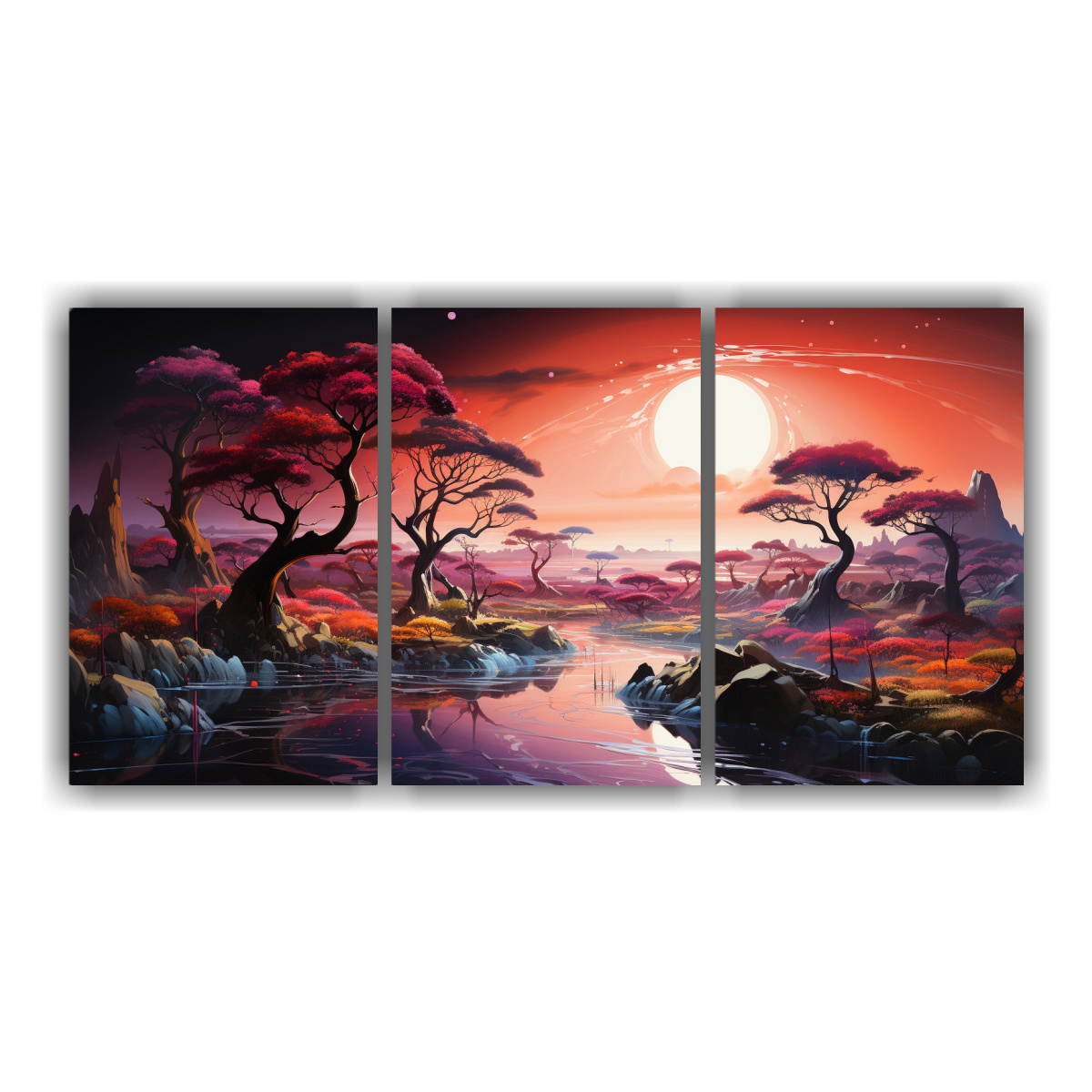 tres-cuadros-dibujo-belleza-paisaje-surrealista-the-future