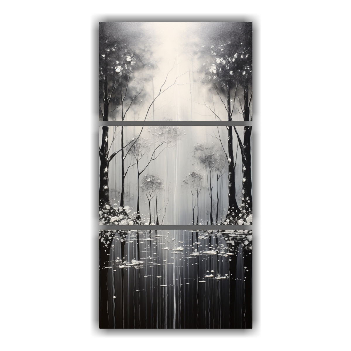 tres-lienzos-de-tela-en-negro-y-plata-con-estilo-llamativo