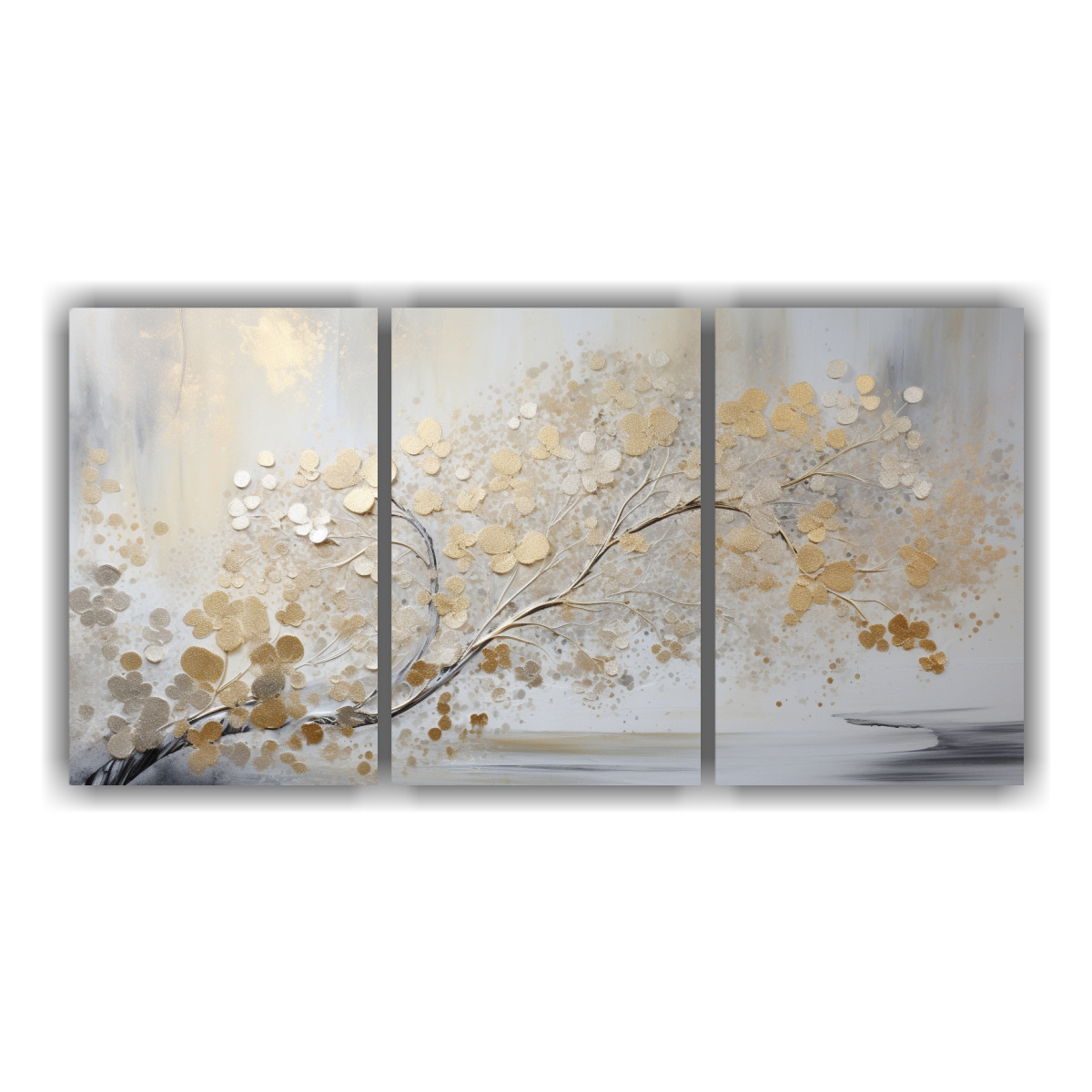 tres-lienzos-de-tela-escenario-en-acuarela-dorada-y-plateada