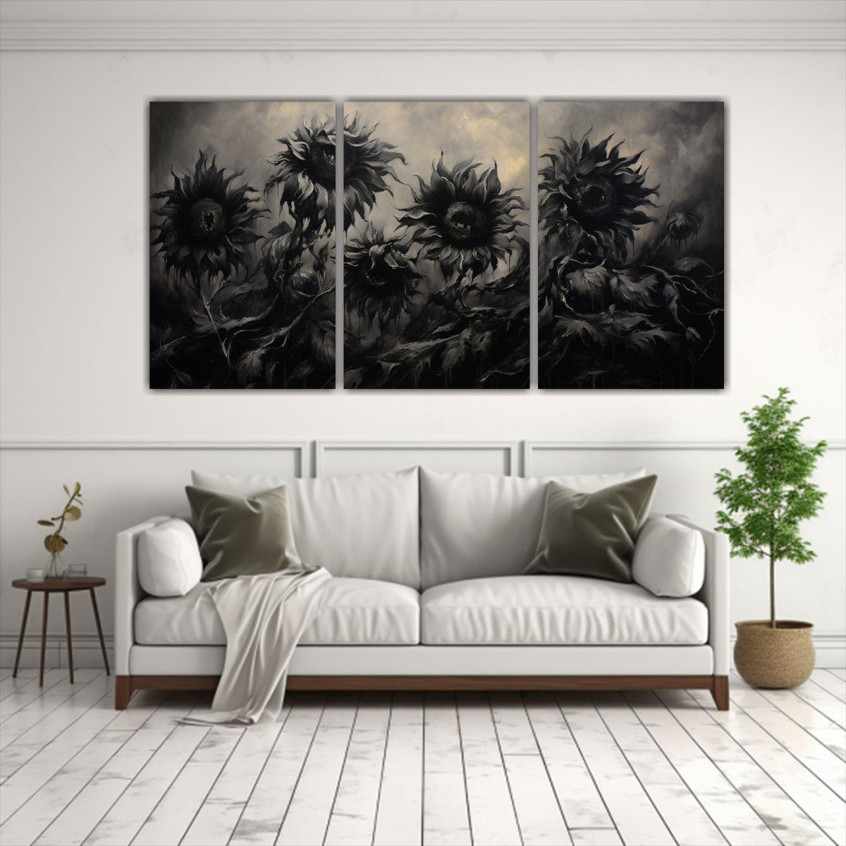 tres-lienzos-de-tema-visual-pintura-de-girasoles-negros-en-lienzo-al-estilo-1