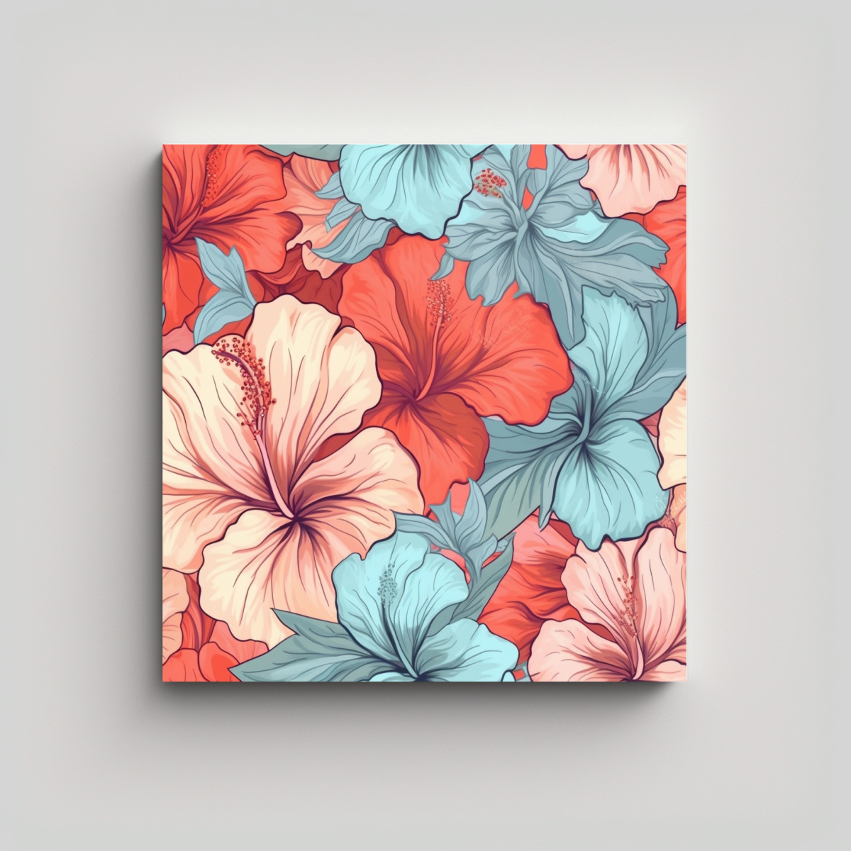 vintage-urbano-lienzo-3d-acuarela-patr-n-hibiscus-ilustraci-n-boho