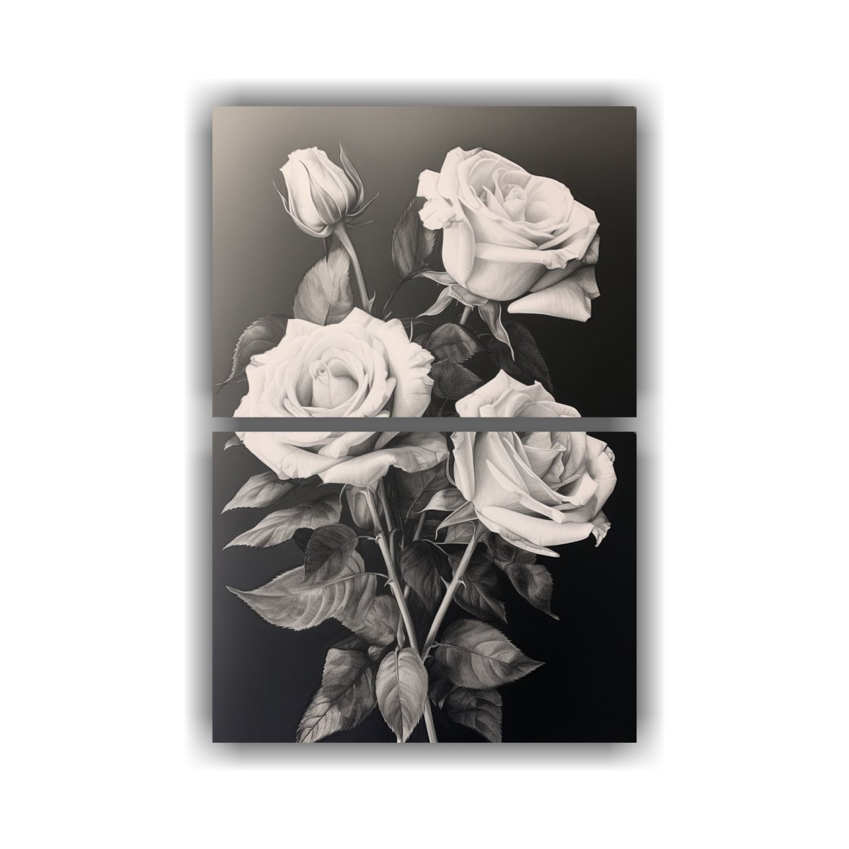 2-cuadros-abstractos-de-tela-con-detalles-en-carb-n-de-un-ramo-de-rosas