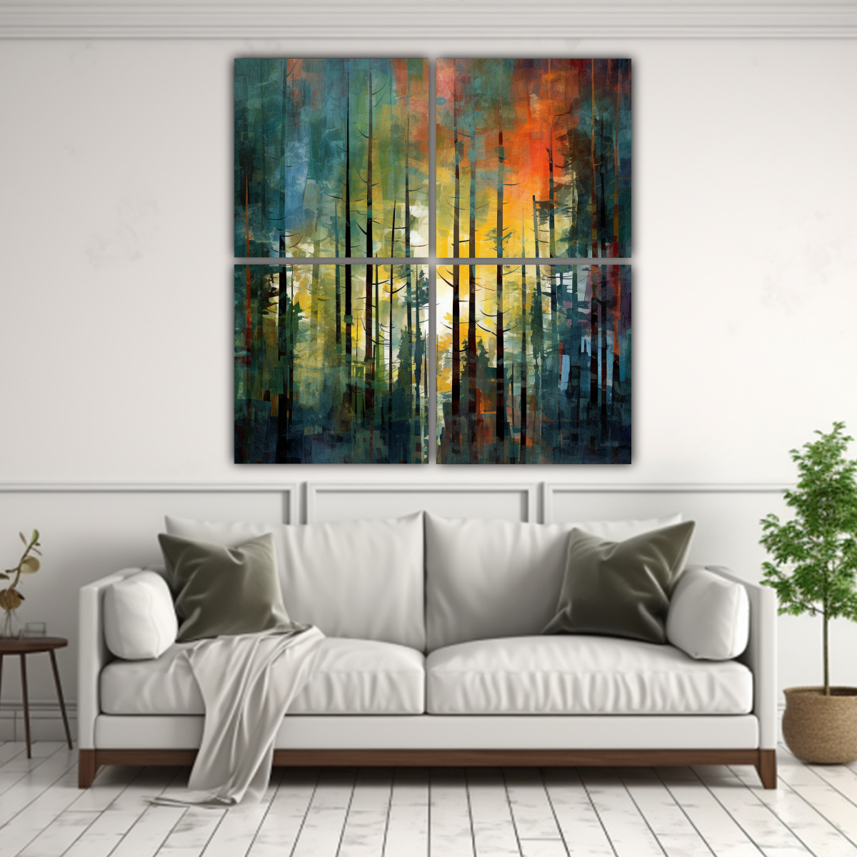 4-cuadros-de-imagen-elegante-con-rboles-de-pino-en-el-bosque-45-decoraci-n-pinturas-1