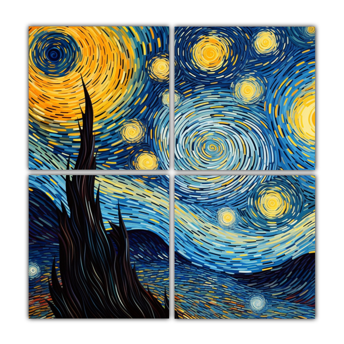 4-lienzos-de-tela-tonos-fantas-a-interpretaci-n-de-la-noche-estrellada-de-van-gogh