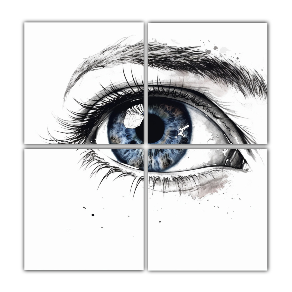 4 Lienzos Tela Sublimada Culturar Ojo Blanco En Fondos DecoCuadros 4 Lienzos Tela Sublimada Culturar Ojo Blanco En Fondos DecoCuadros