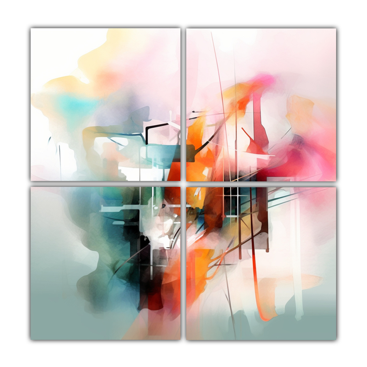 abstracto-cuatro-telas-en-bastidor-vanguardia-y-ambiente-con-paleta-de-colores-brillantes