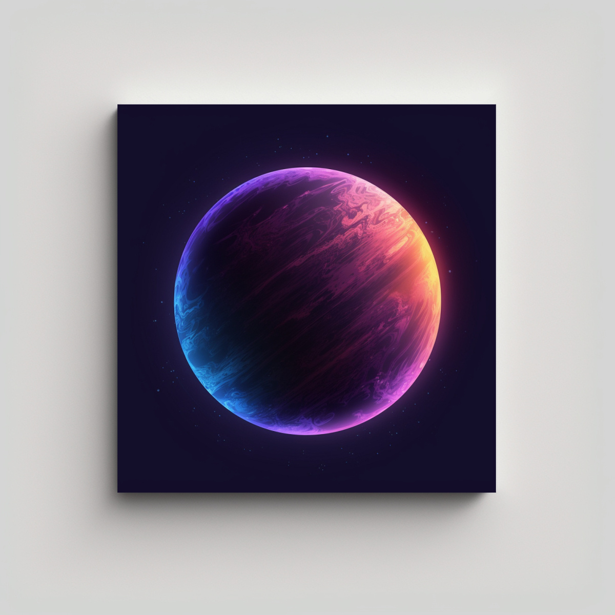 arte-de-pared-creativa-visi-n-chyan-elemento-de-dise-o-violeta-degradado-planeta-sobre-azul-oscuro-b-