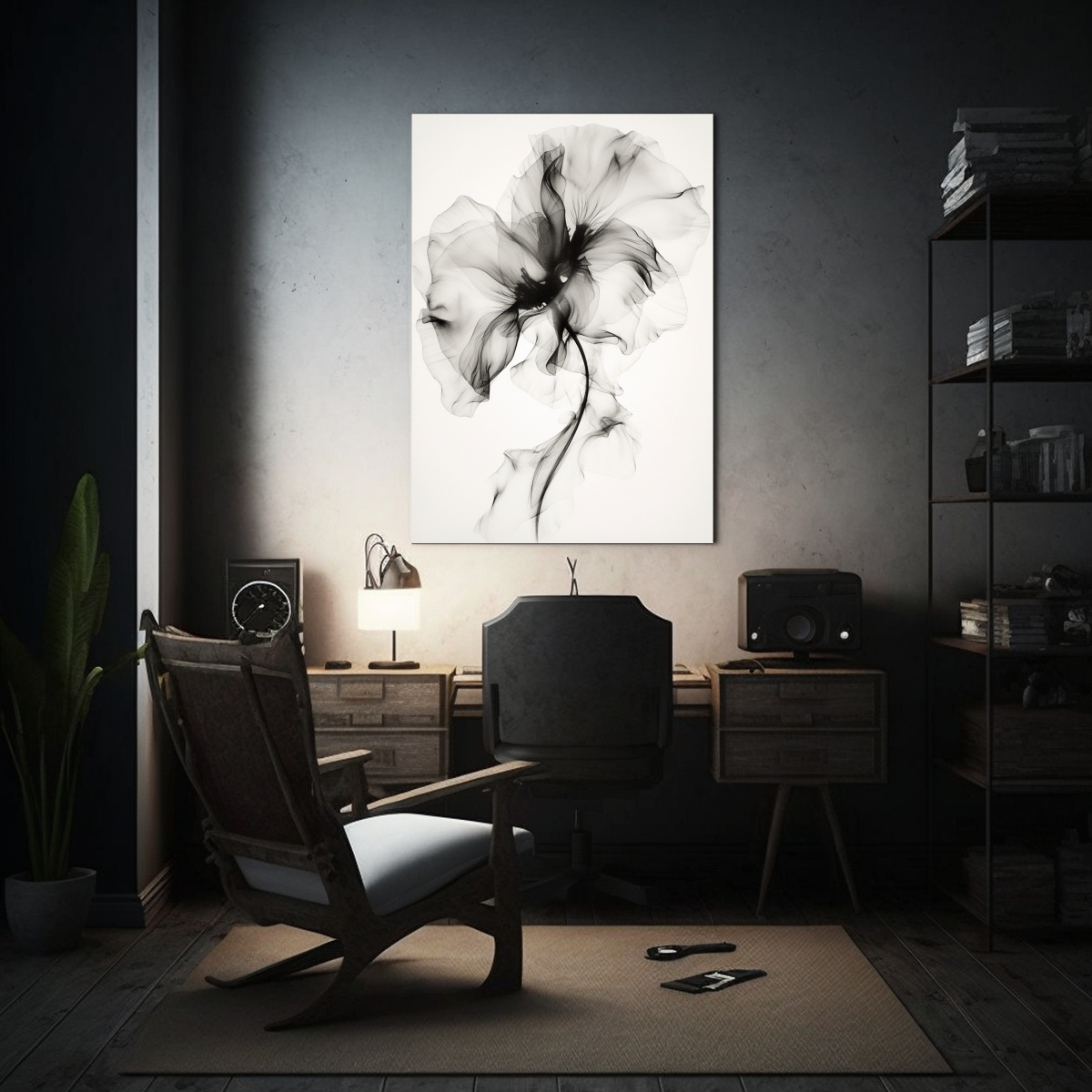arte-de-pared-expresividad-flores-sombras-en-estilo-blanco-y-negro-1