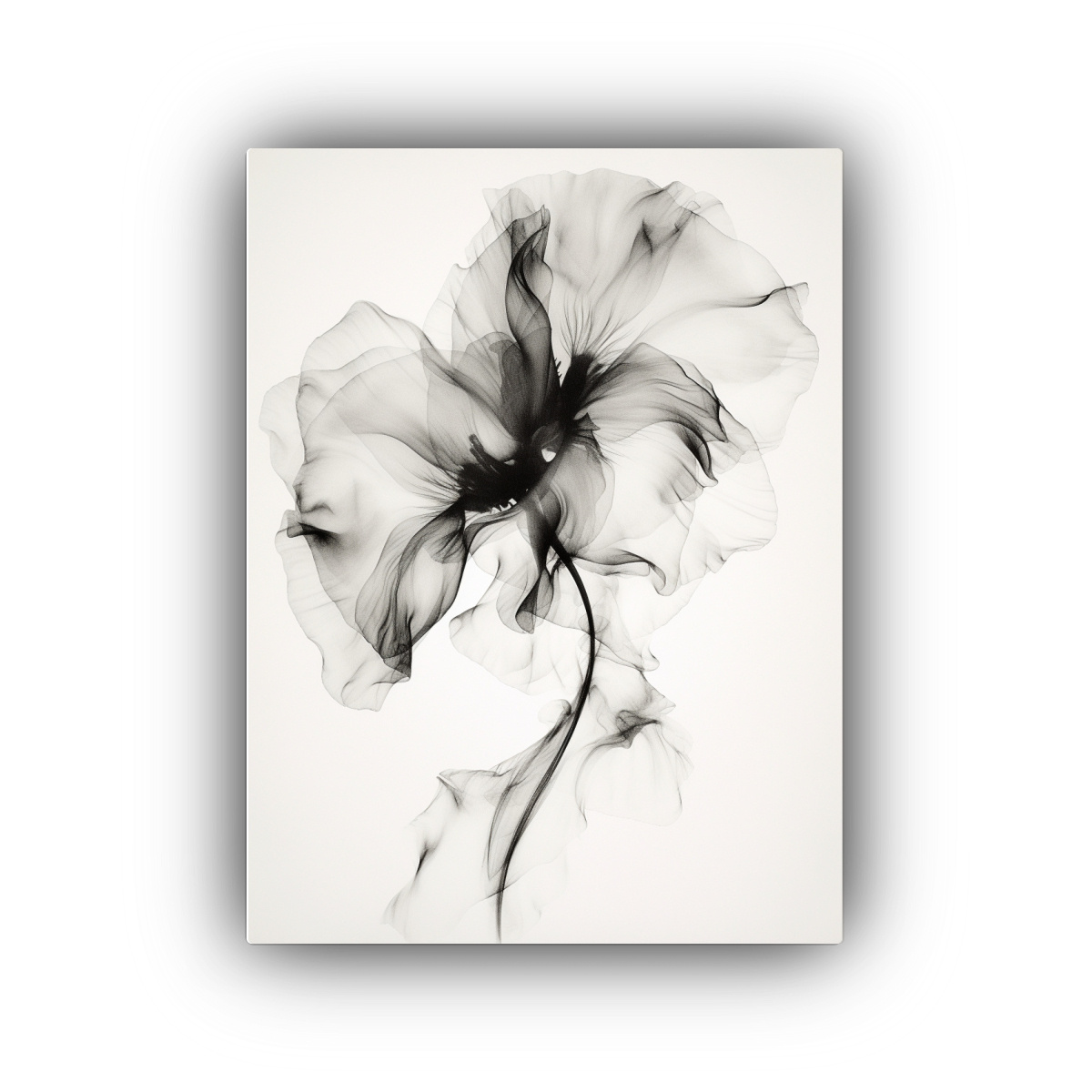 arte-de-pared-expresividad-flores-sombras-en-estilo-blanco-y-negro