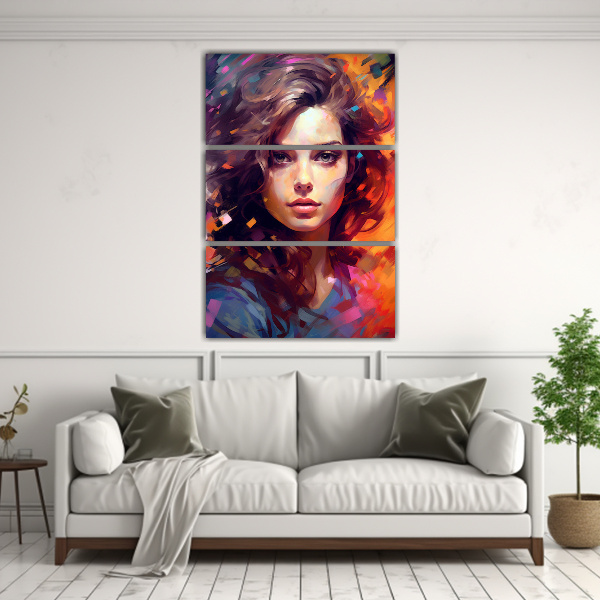 artes-pared-infantis-mujer-30-a-os-pelo-casta-o-estilo-tinta-1