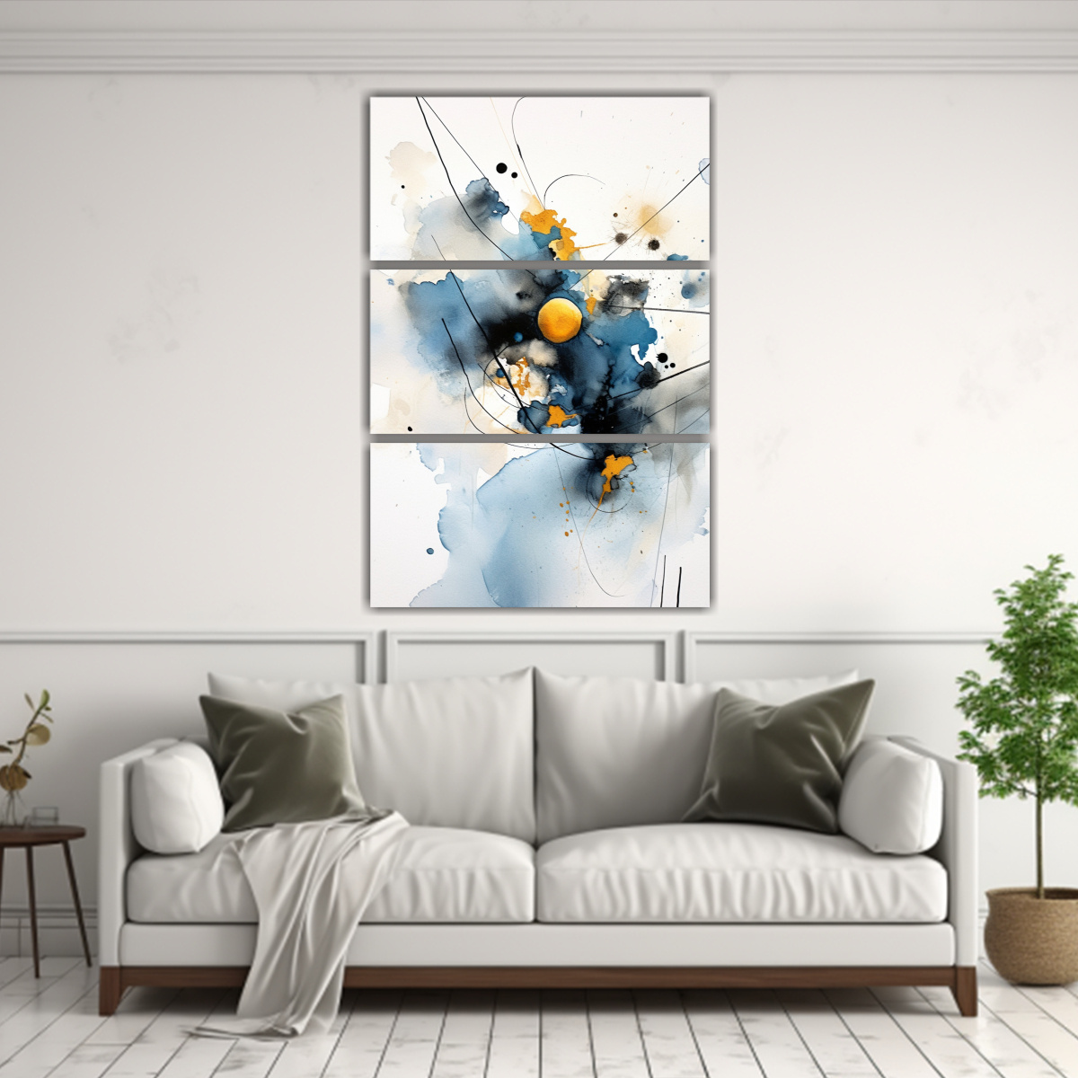 conjunto-3-cuadros-acuarela-alegr-a-abstracto-dorado-azul-negro-sobre-fondo-blanco-1