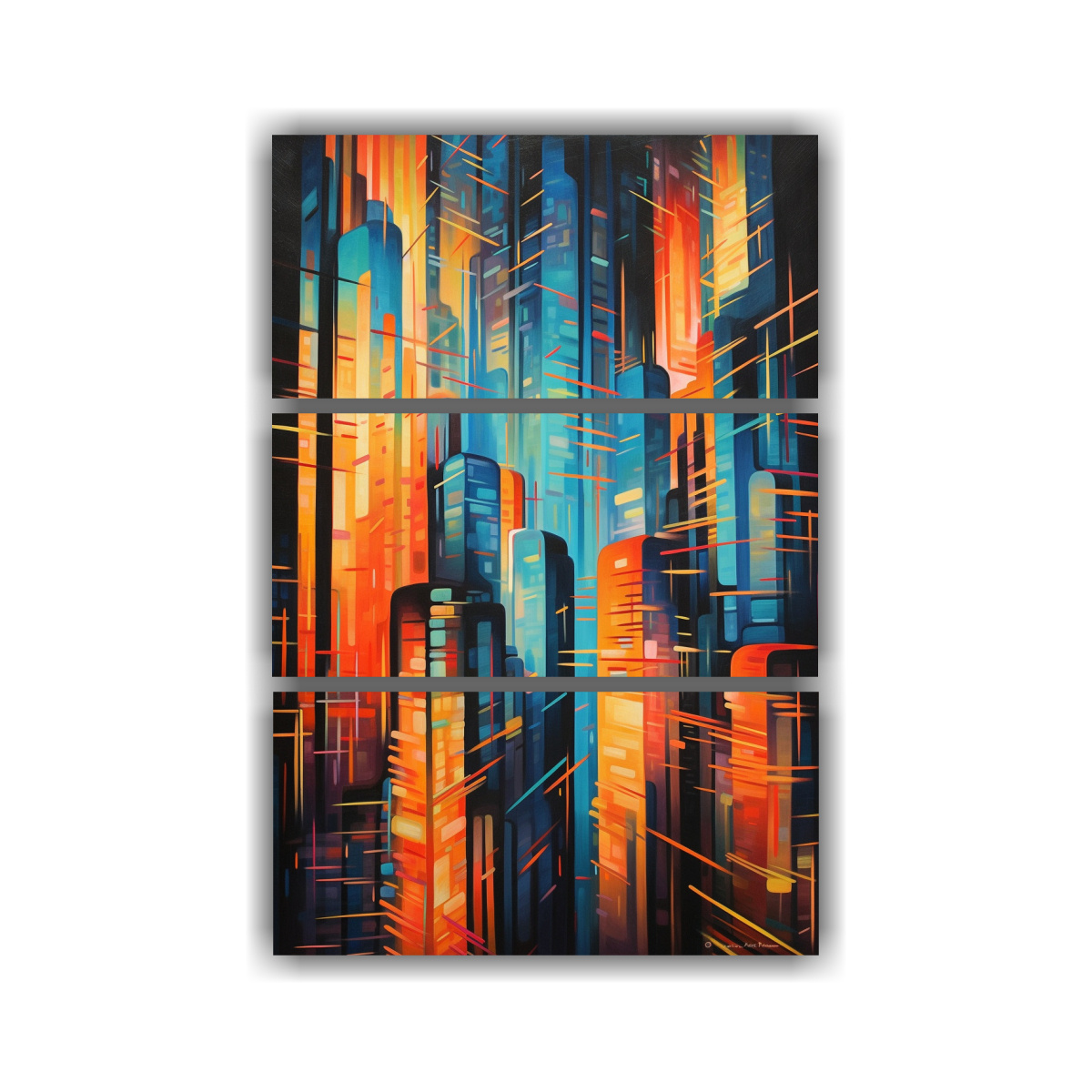 conjunto-3-cuadros-estilo-galer-a-ciudad-futurista-l-neas-fuertes-colores-complementarios