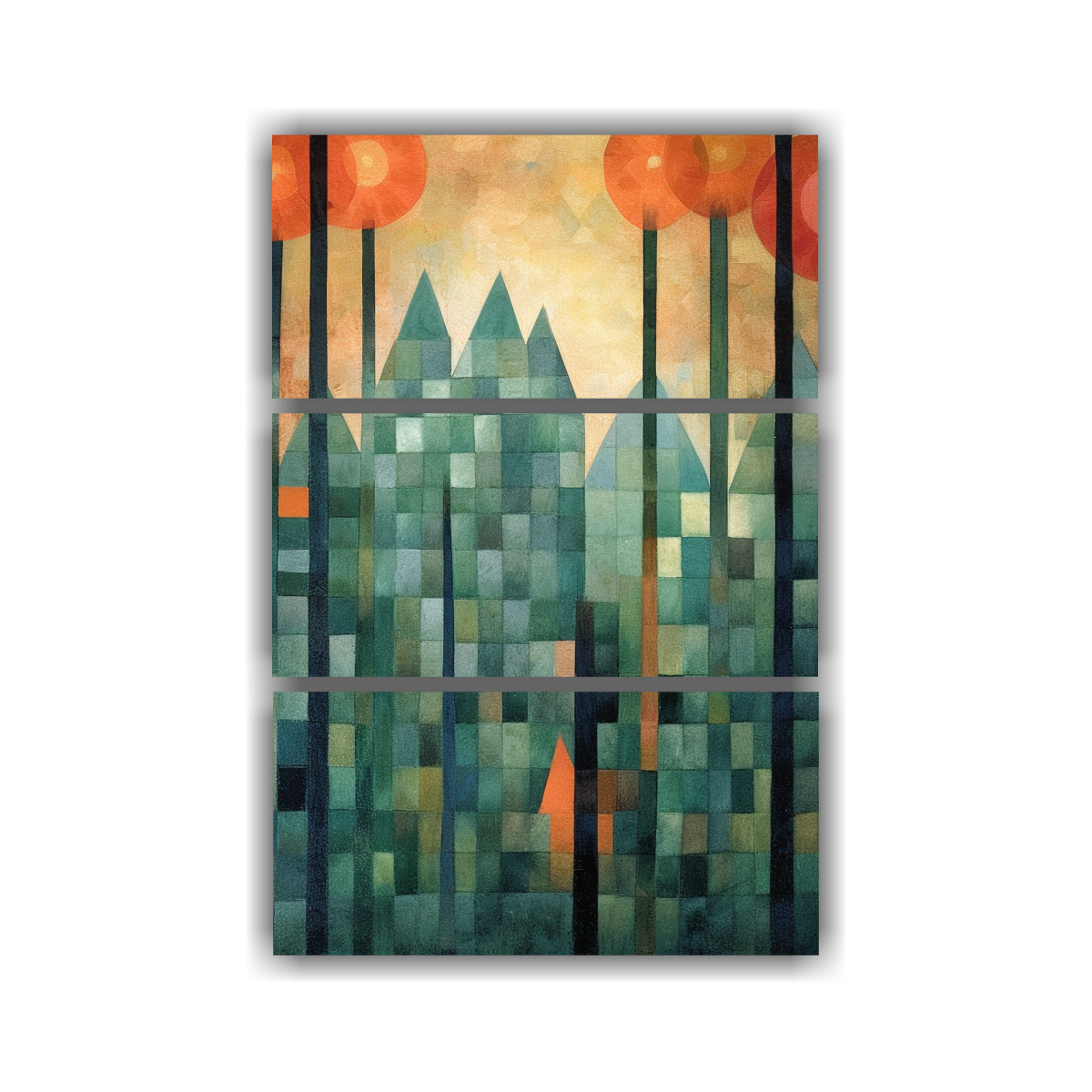conjunto-de-3-telas-abstractas-elegantes-estilo-forest-paul-klee
