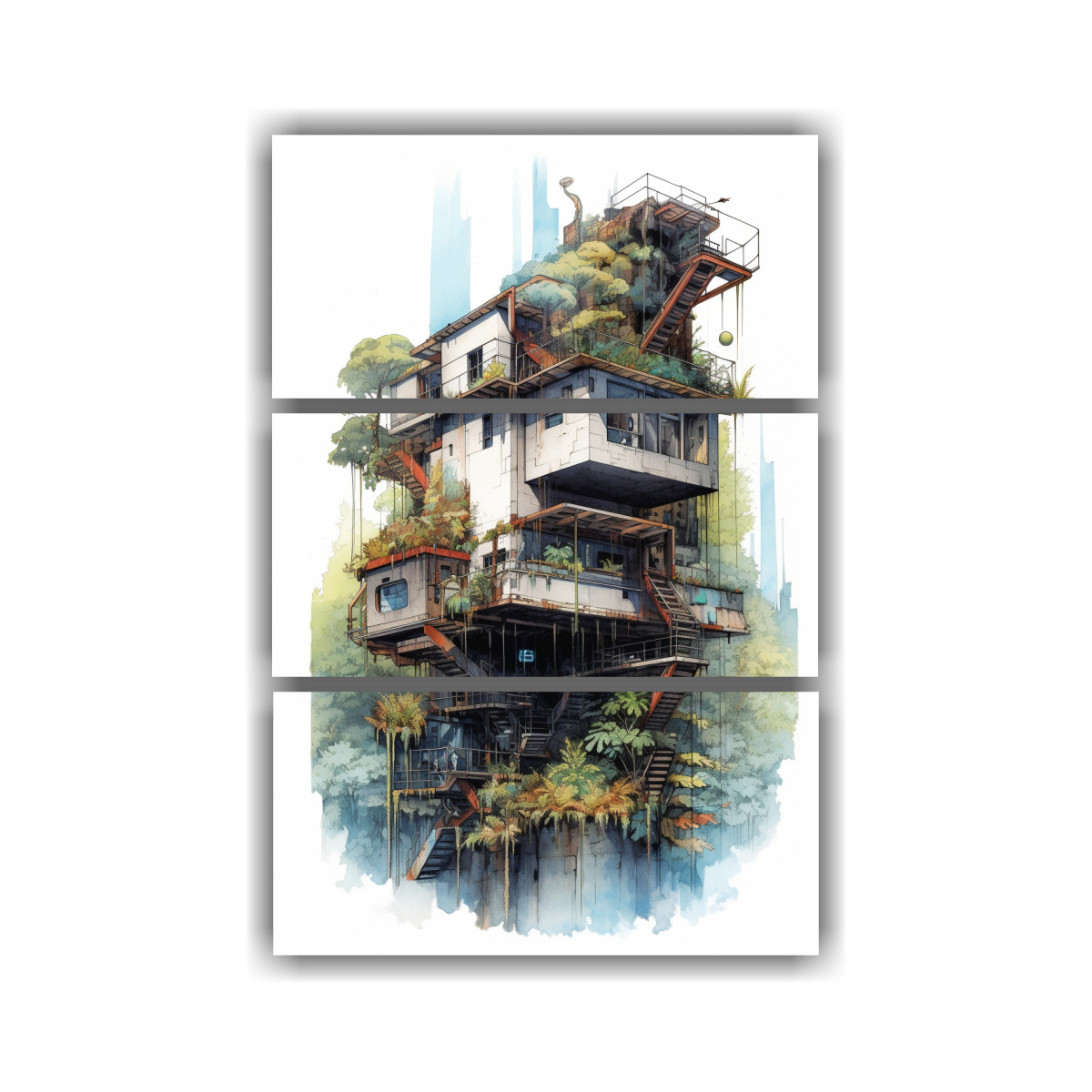 cuadro-3d-de-rbol-brutalista-en-tres-tonos-artesanal