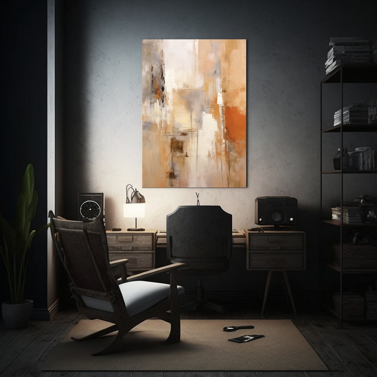 cuadro-abstracto-beige-y-blanco-estilo-vintage-1