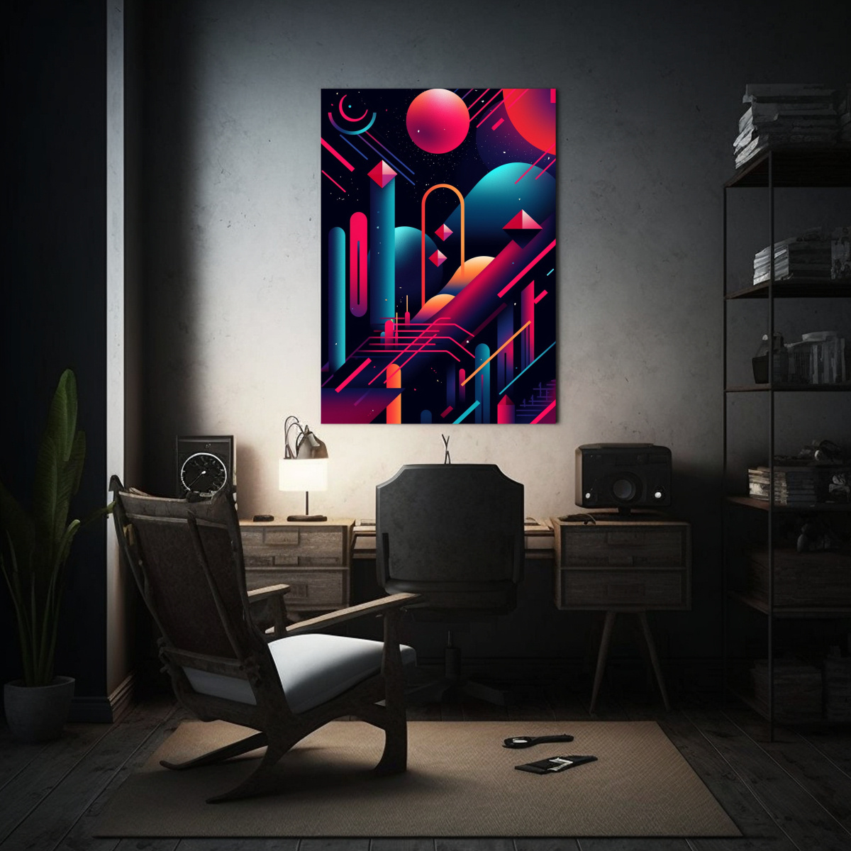 cuadro-abstracto-con-s-mbolos-estilo-a-os-80-en-fondo-oscuro-1