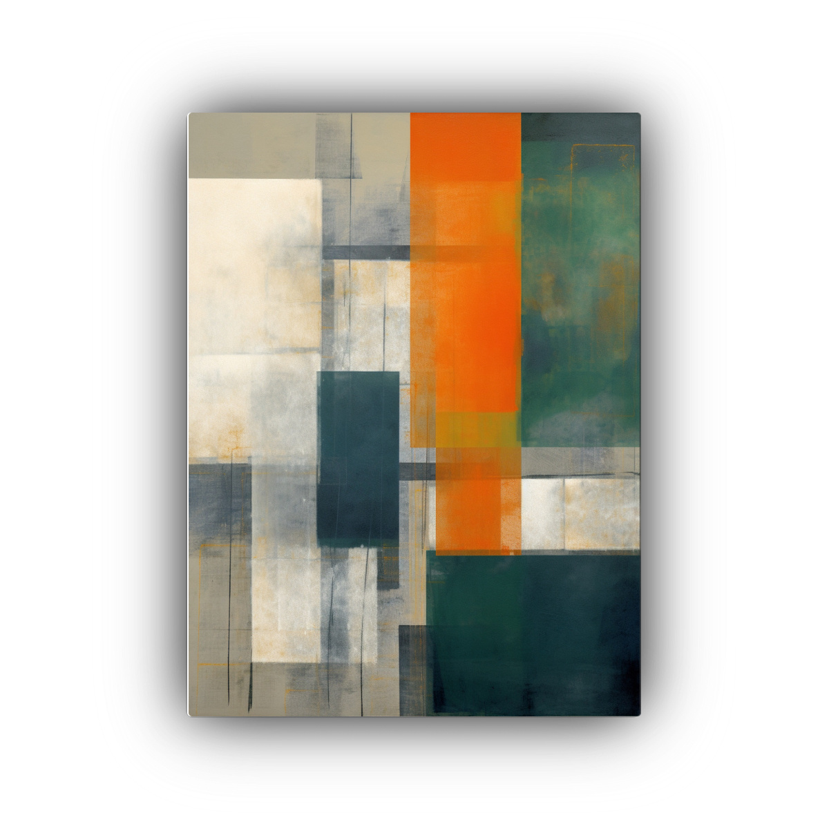 cuadro-abstracto-de-dos-edificios-con-bandera-verde-para-decorar-cuartos