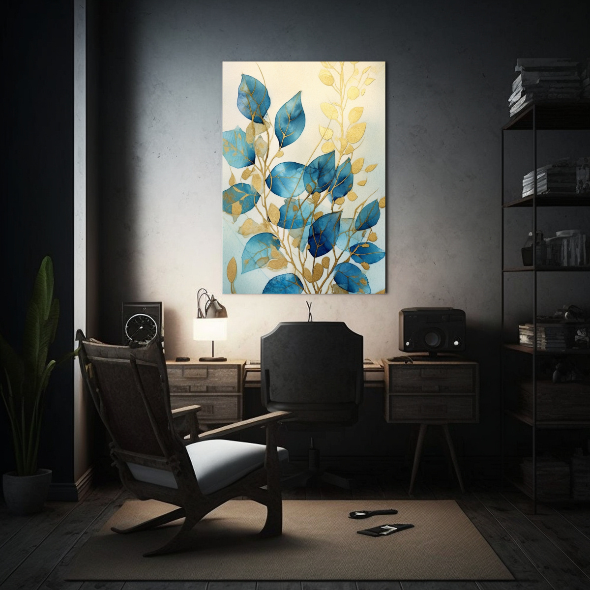 cuadro-abstracto-de-lienzo-en-tonos-azules-y-dorados-con-hojas-acuarela-giclee-impresi-n-pa-decoraci-n-1-1