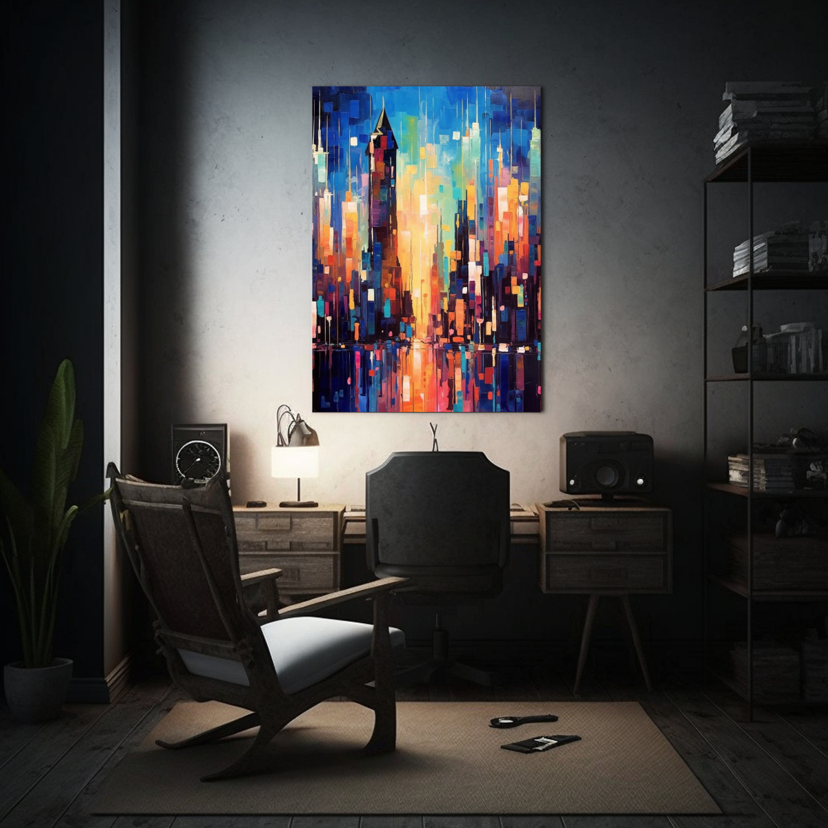 cuadro-abstracto-l-neas-finas-ciudad-nocturna-1