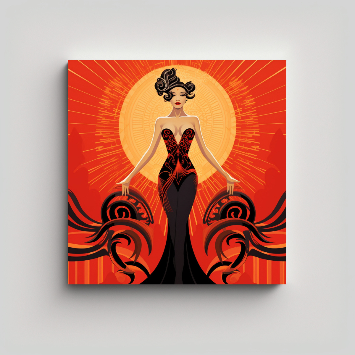 cuadro-acuarela-misteriosa-mujer-fatal-estilo-erte