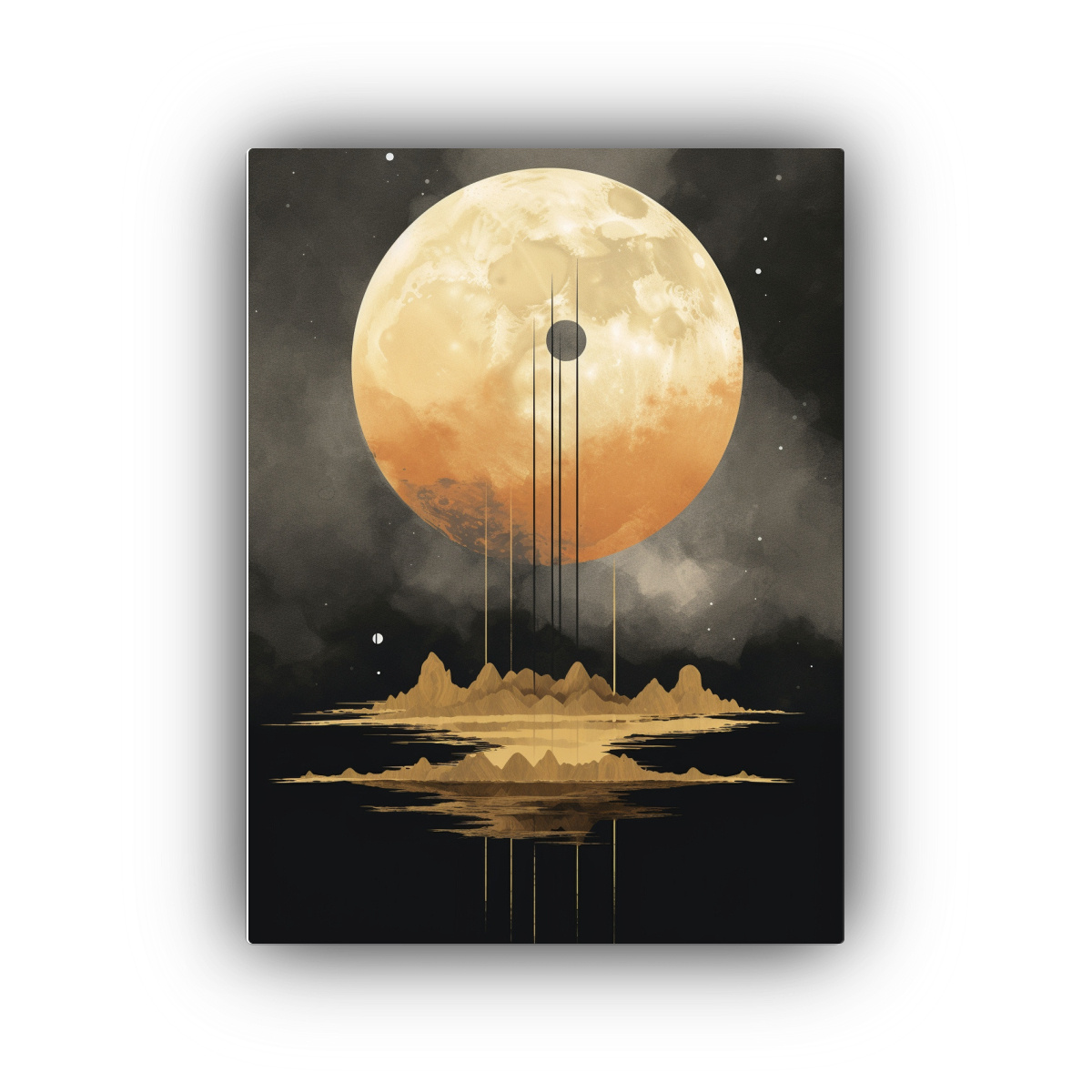 cuadro-de-decoraci-n-canva-fotograf-a-simetr-a-luna-en-el-desierto-estilo-gris-oscuro-y-