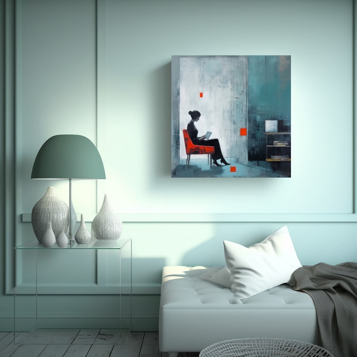 cuadro-de-decoraci-n-minimalismo-d-as-lluviosos-mujeres-leyendo-1