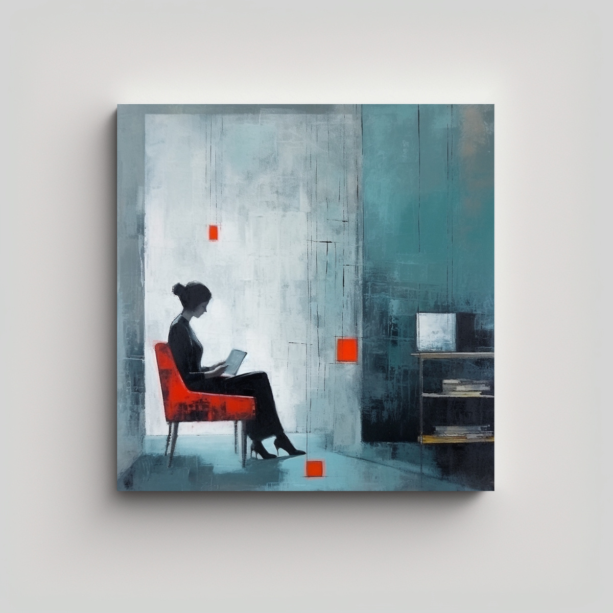 cuadro-de-decoraci-n-minimalismo-d-as-lluviosos-mujeres-leyendo