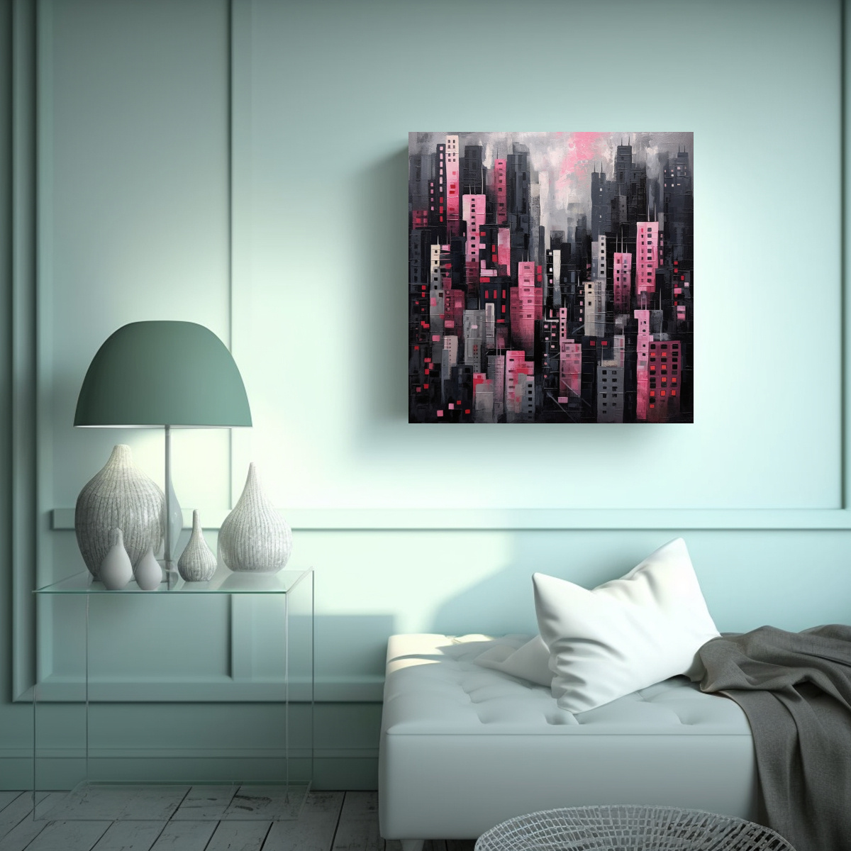 cuadro-de-dibujo-elegante-gris-oscuro-y-rosa-para-decoraci-n-1