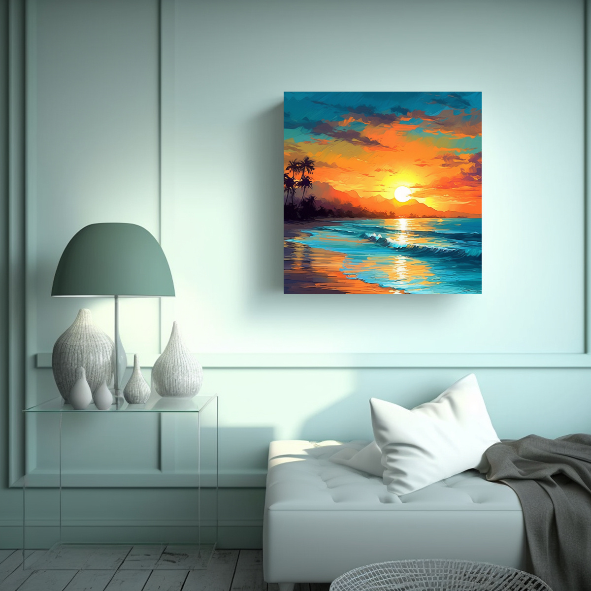 cuadro-de-playa-al-atardecer-en-bastidor-de-tela-1