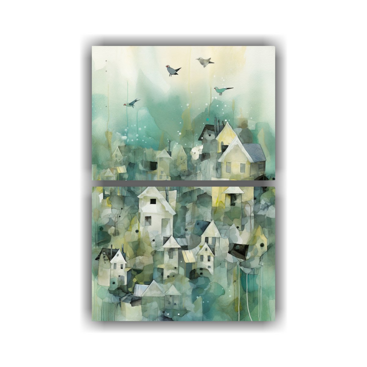 cuadro-decorativo-con-aves-volando-y-casas-en-papel-art-stico-para-comedor-