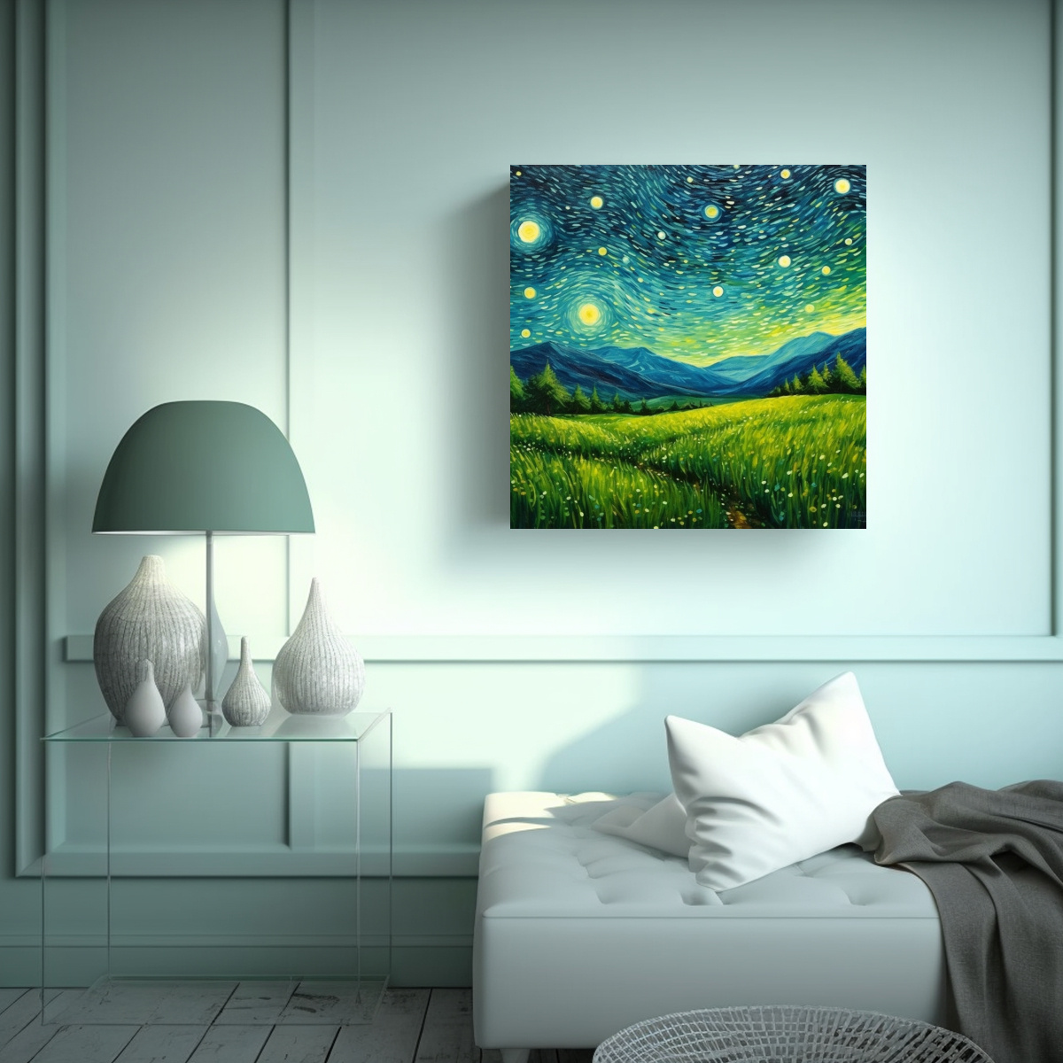 cuadro-decorativo-equilibrado-verano-cielo-estrellado-verde-estilo-van-gogh-pintura-al-leo-1