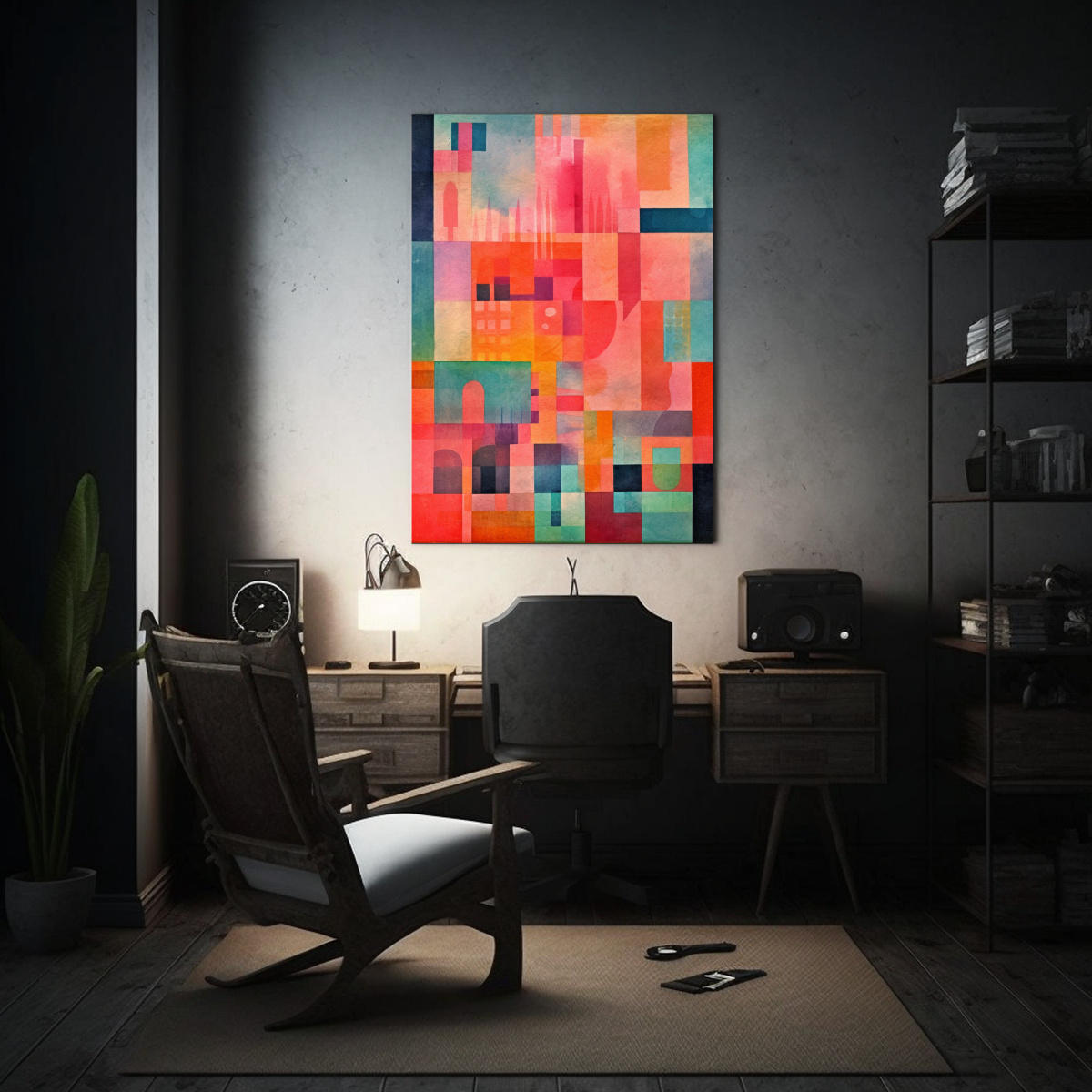 cuadro-decorativo-inspirado-en-la-pintura-rich-port-de-paul-klee-con-toques-del-bauhaus-y-t-cnica-de-riso-1