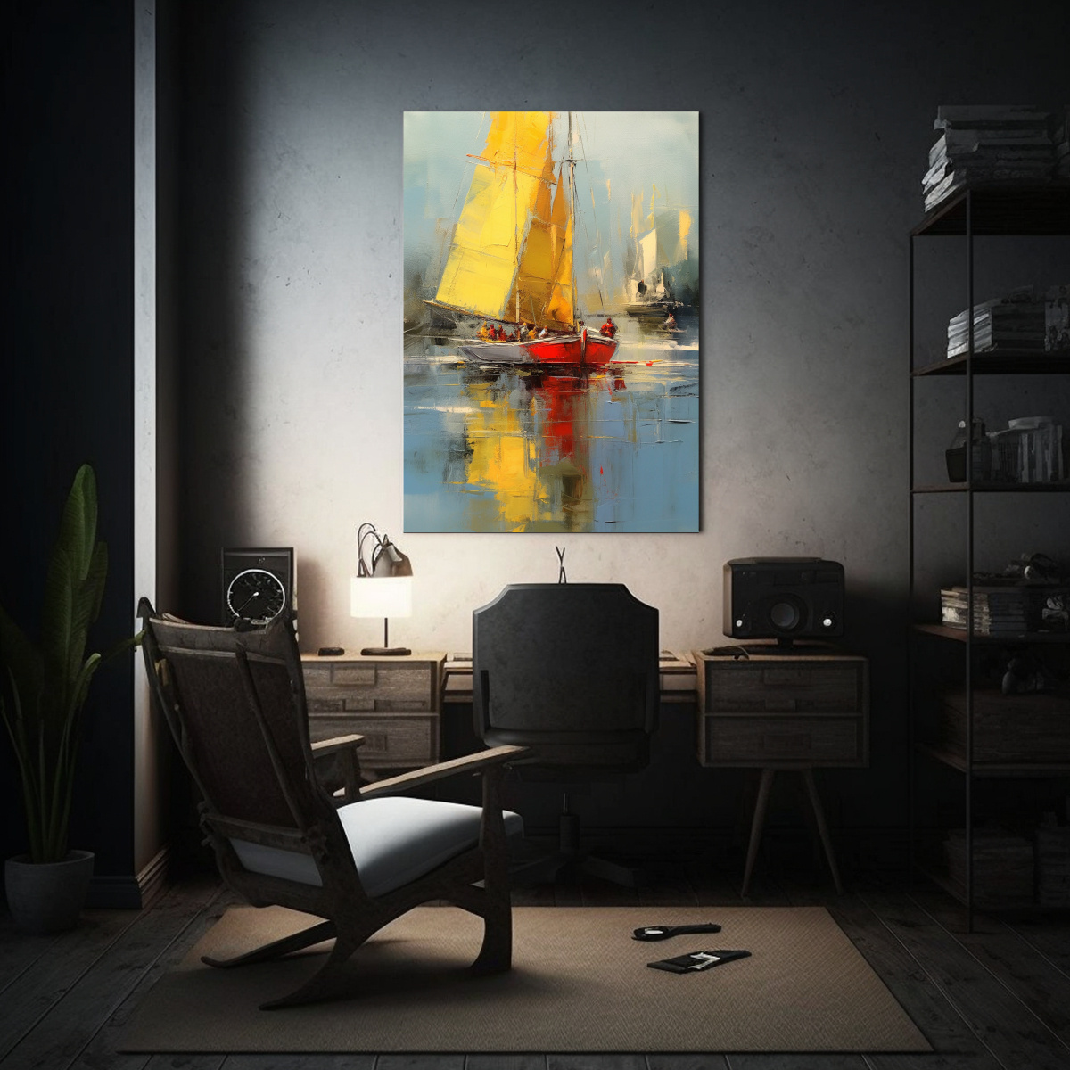 cuadro-decorativo-moderno-de-arte-de-pared-pintura-de-un-velero-en-el-agua-1