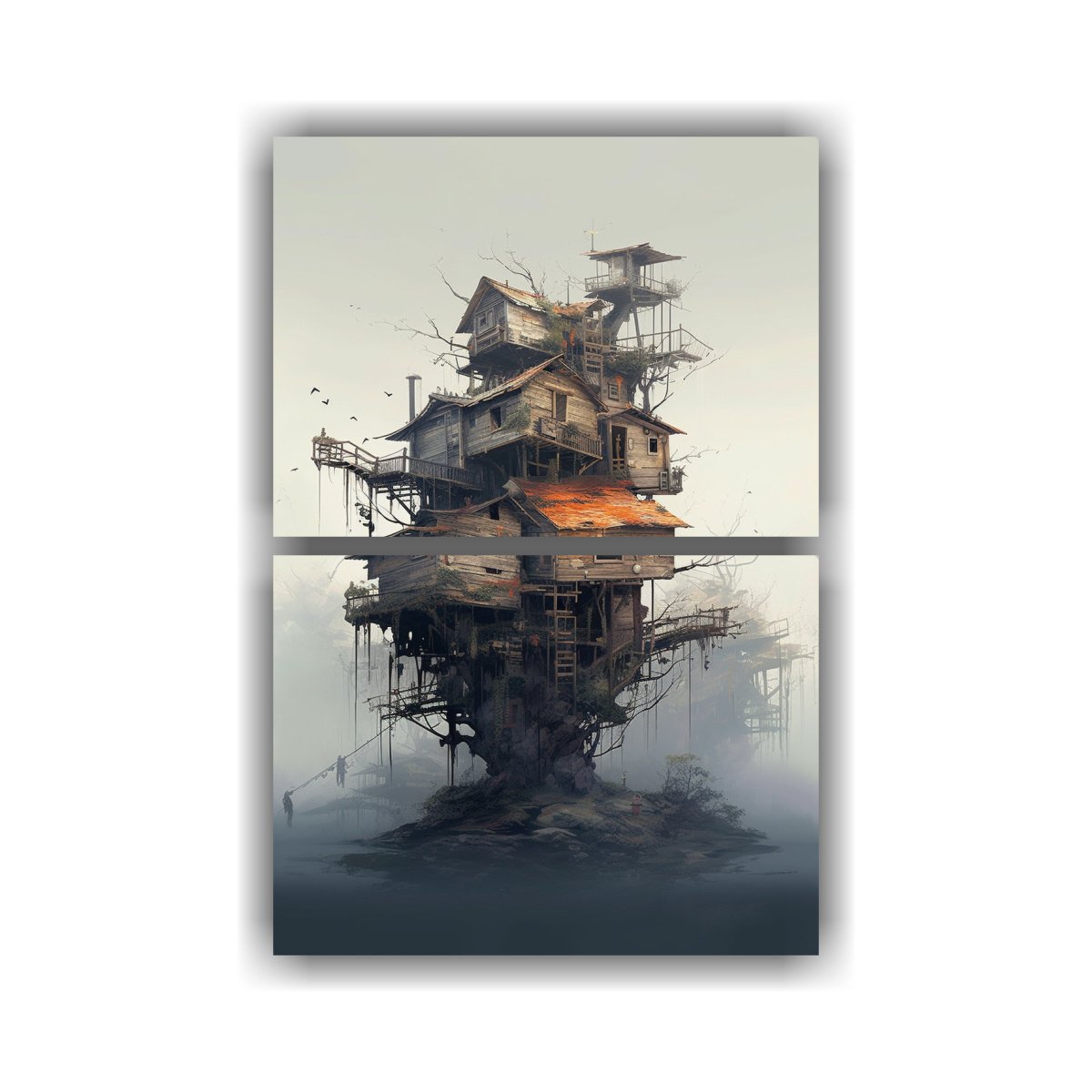 cuadro-duradero-de-casas-de-madera-en-decoraci-n-de-casa-en-el-rbol