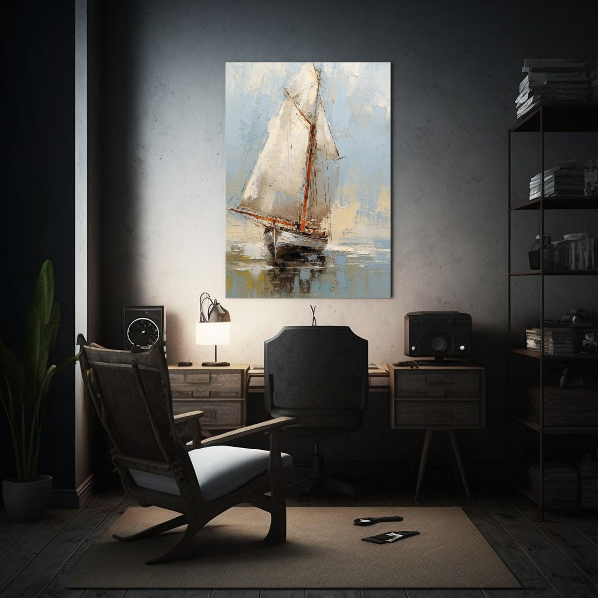 cuadro-en-bastidor-estilo-blanco-y-gris-cuadro-elegante-de-velero-por-billy-meagher-1