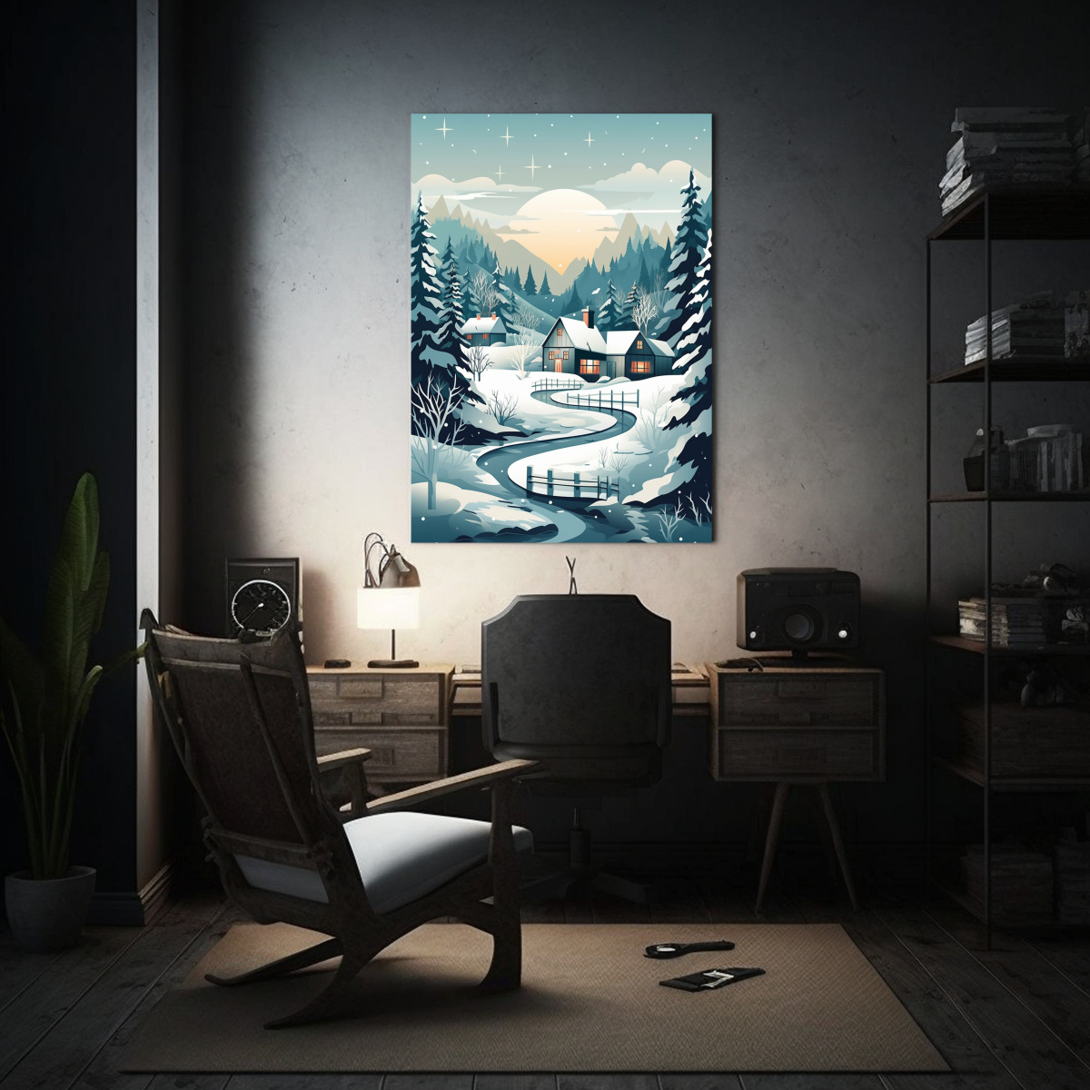 cuadro-lienzo-finas-lineas-tem-tica-invierno-cubierto-de-nieve-1